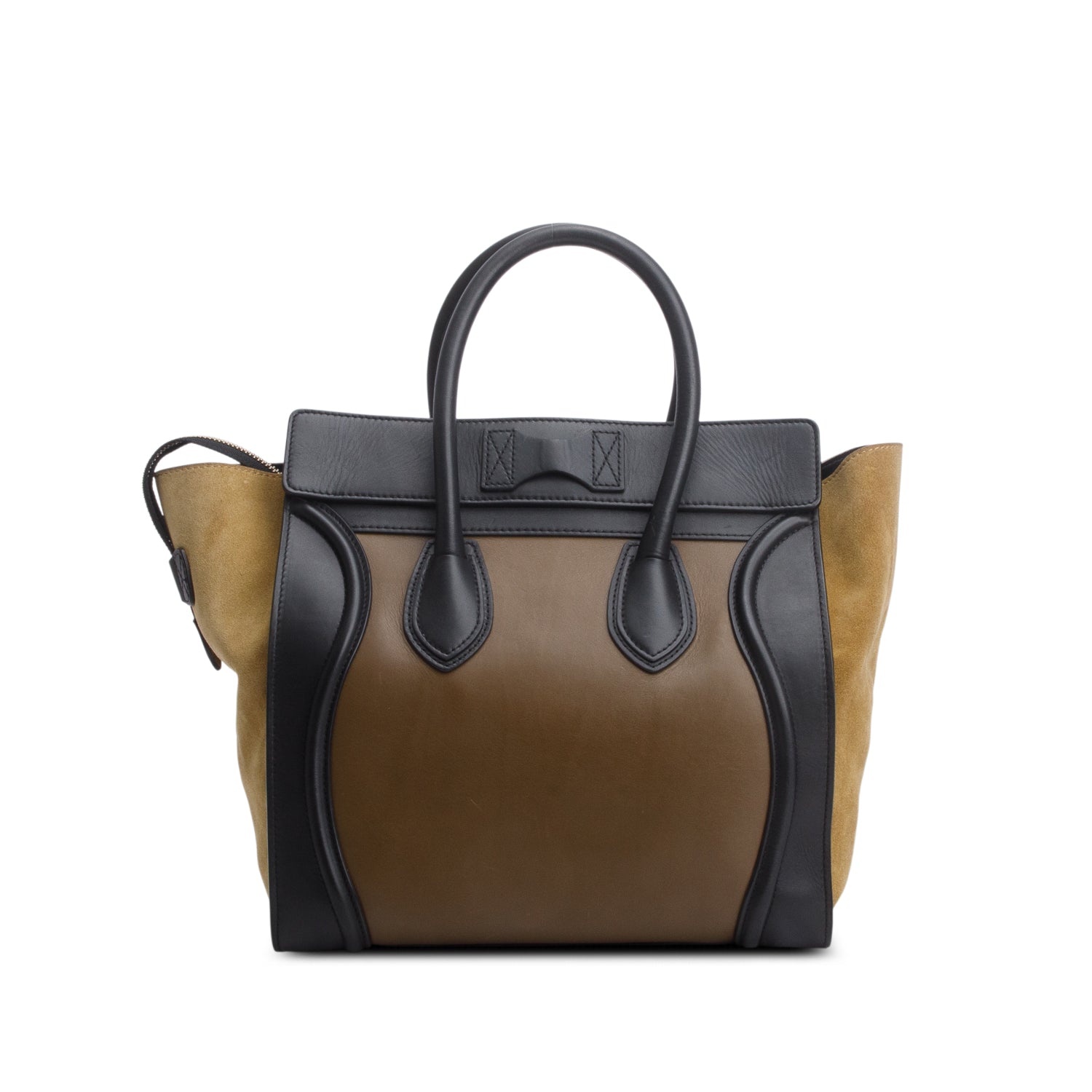 Celine Tri-Color Drummed Calfskin Nubuck Medium Luggage Tote