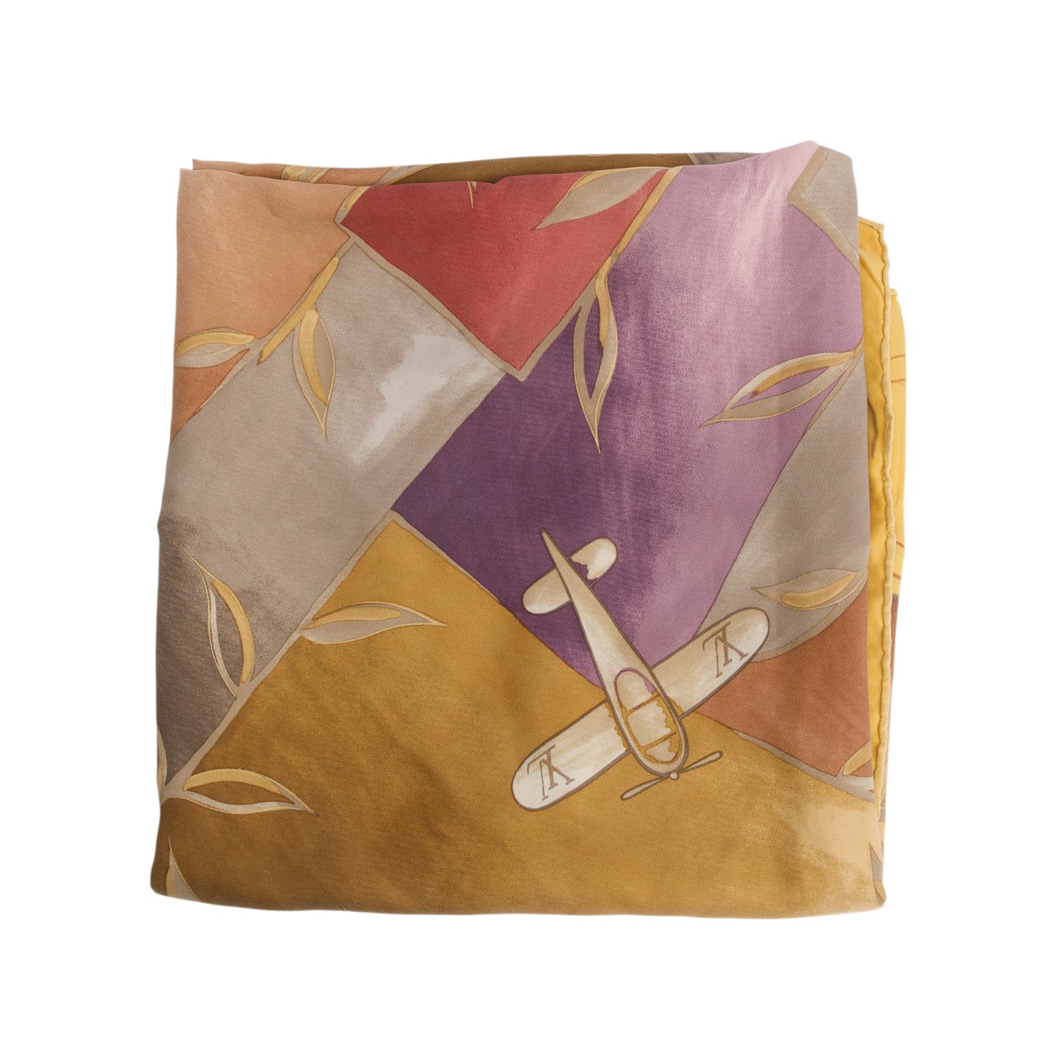 Louis Vuitton Multicolor Silk Airplane Print Scarf