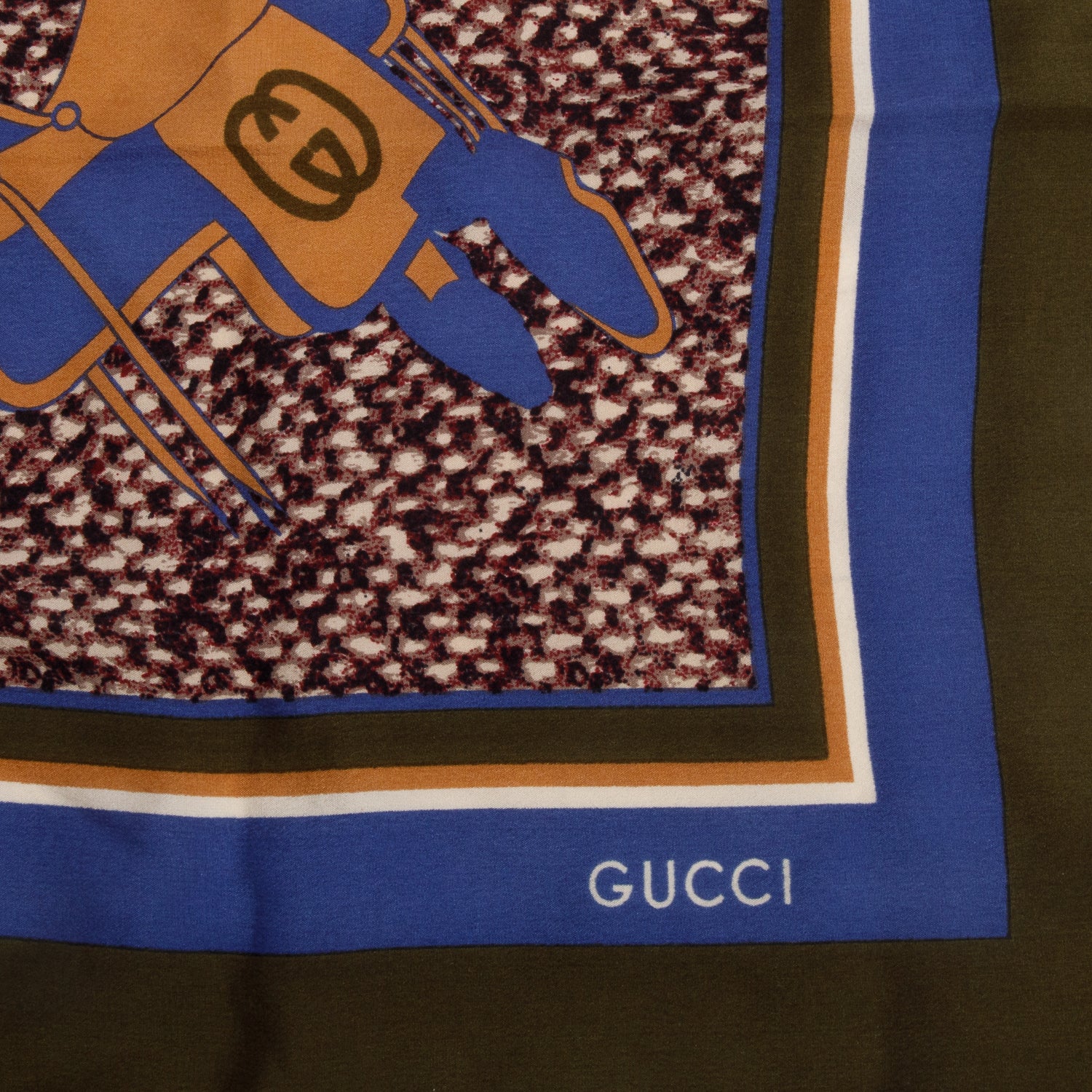 Gucci Multicolor Silk Saddle Print Scarf
