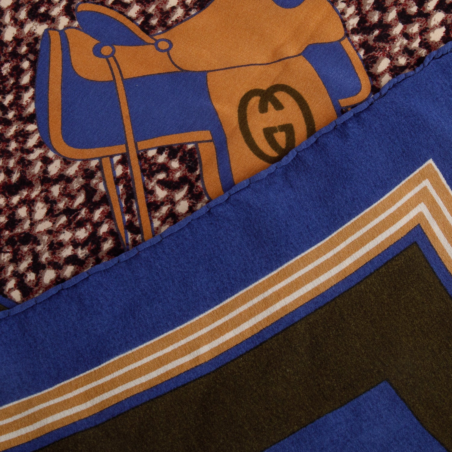 Gucci Multicolor Silk Saddle Print Scarf