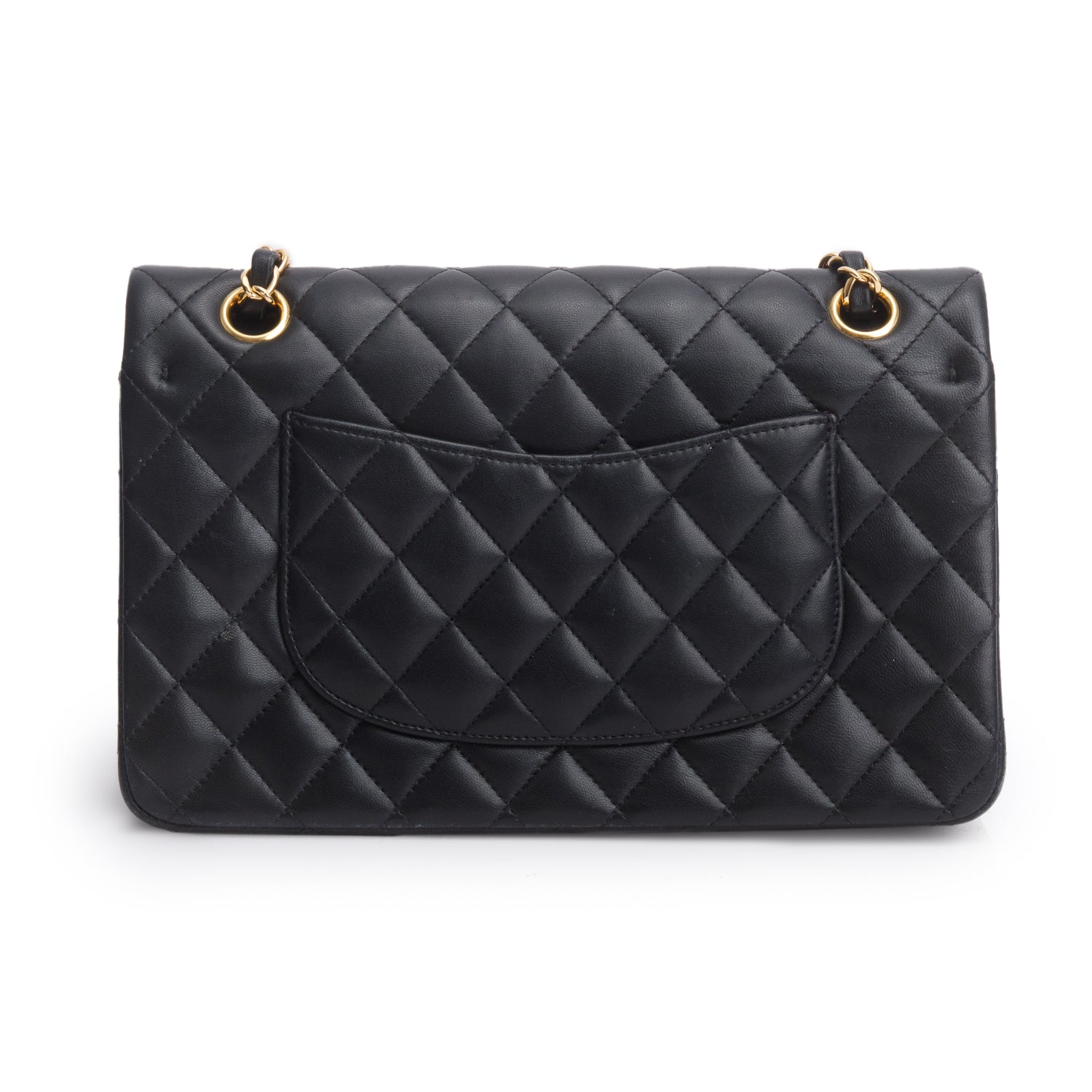 Chanel Black Quilted Lambskin Leather Classic Medium Double Flap Bag
