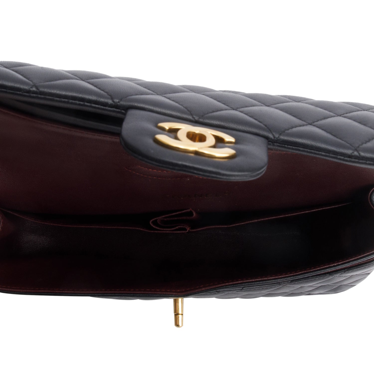 Chanel Black Quilted Lambskin Leather Classic Medium Double Flap Bag