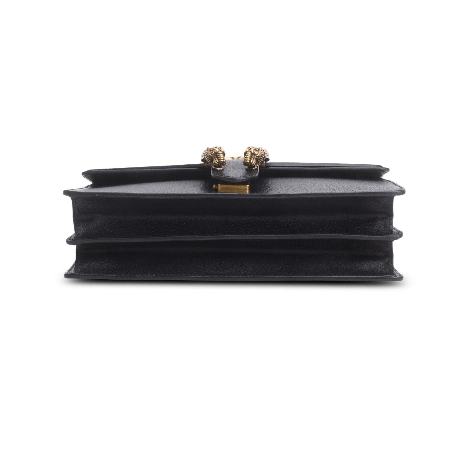 Gucci Black GG Dollar Calfskin Web Medium Dionysus Shoulder Bag