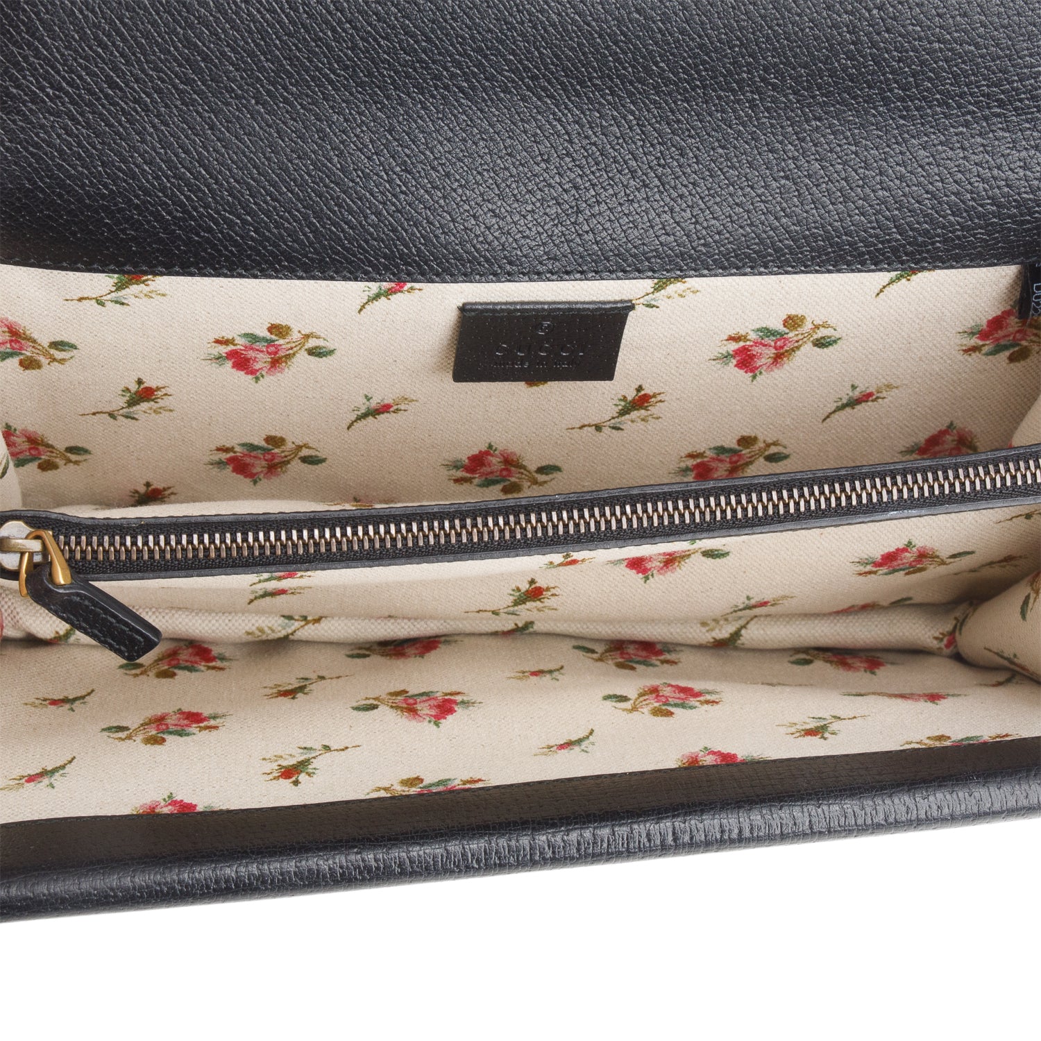 Gucci Black GG Dollar Calfskin Web Medium Dionysus Shoulder Bag