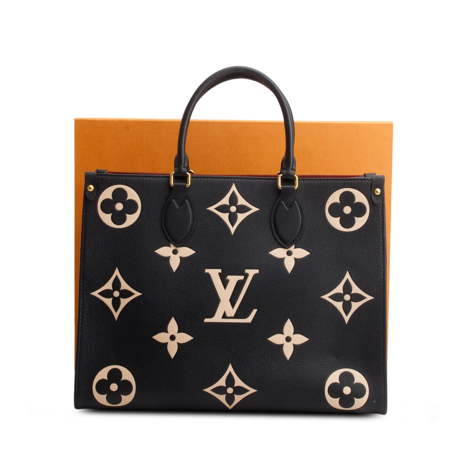 Louis Vuitton Black Empreinte Monogram Giant OnTheGo MM Tote w/ Box
