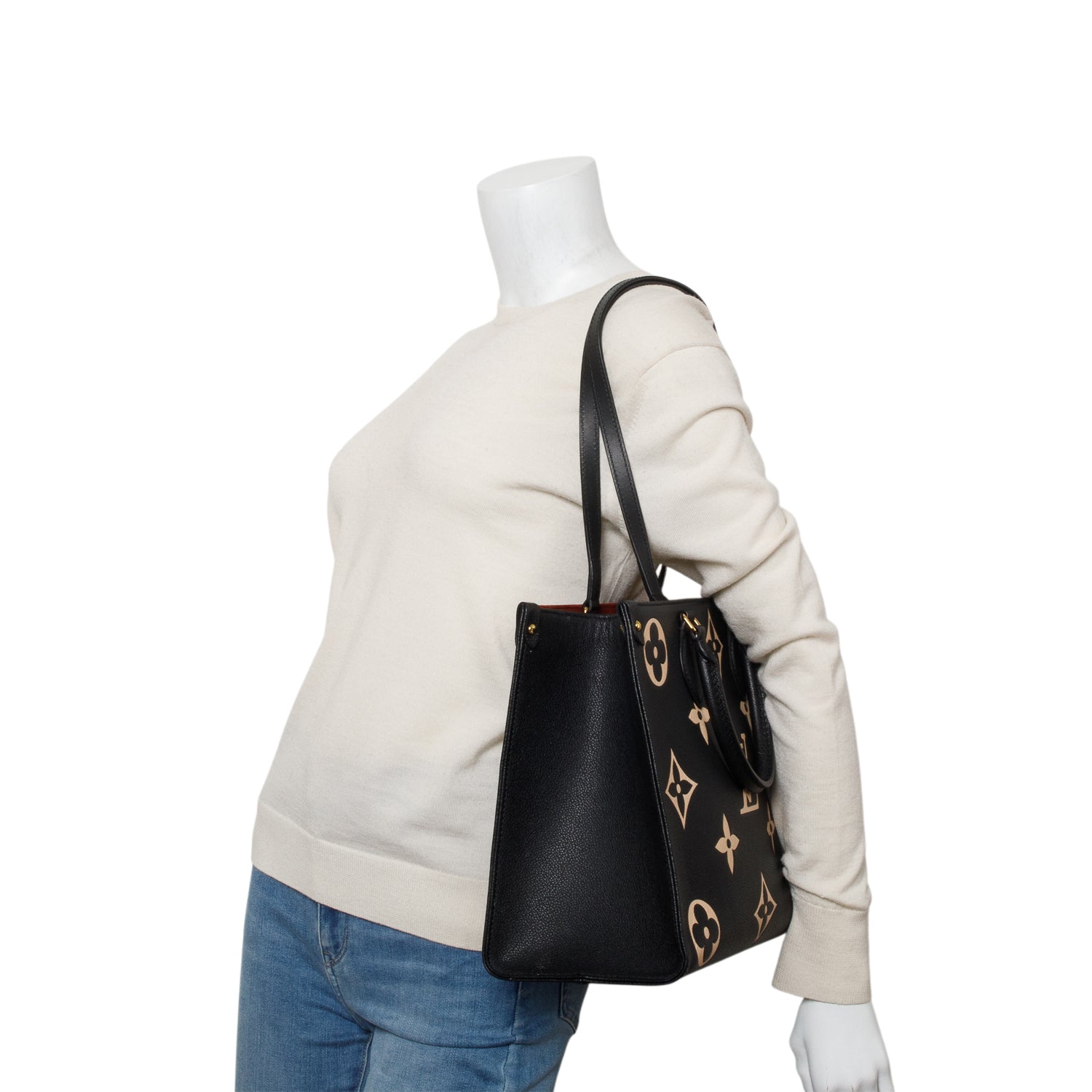 Louis Vuitton Black Empreinte Monogram Giant OnTheGo MM Tote w/ Box