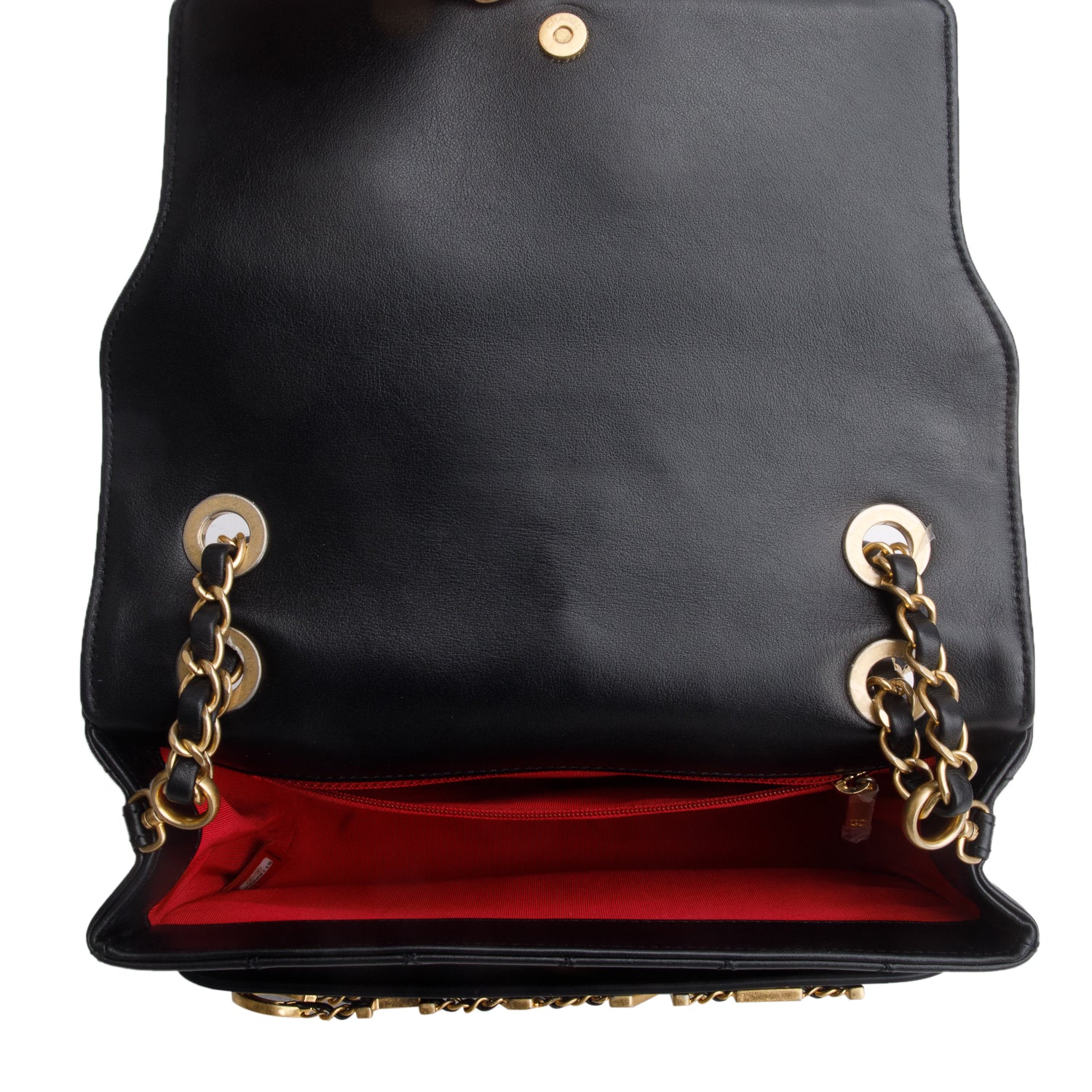 Chanel Black Calfskin Quilted Medium Enchained Flap w/ Box & Authenticity Card