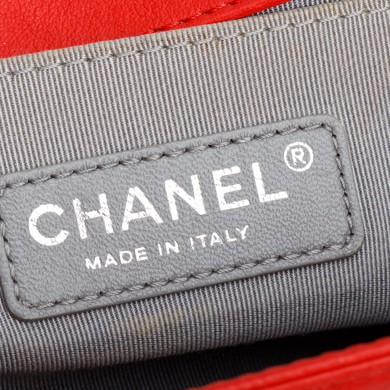 Chanel Red Lambskin Stitch Quilted Medium Boy Bag w/ Box & Receipt