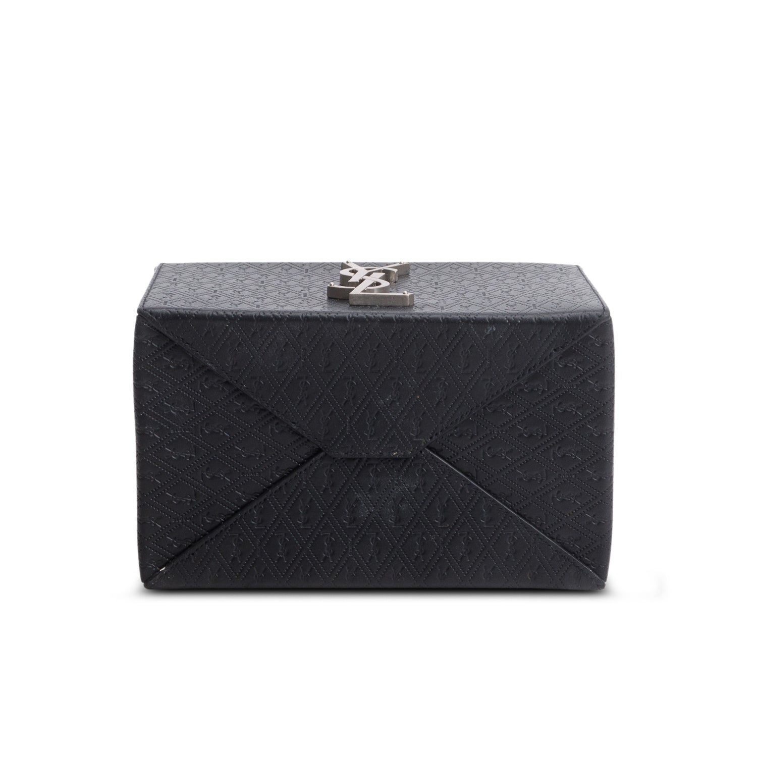 Saint Laurent 2023 Black Calfskin Monogram Take Away Box w/ Box