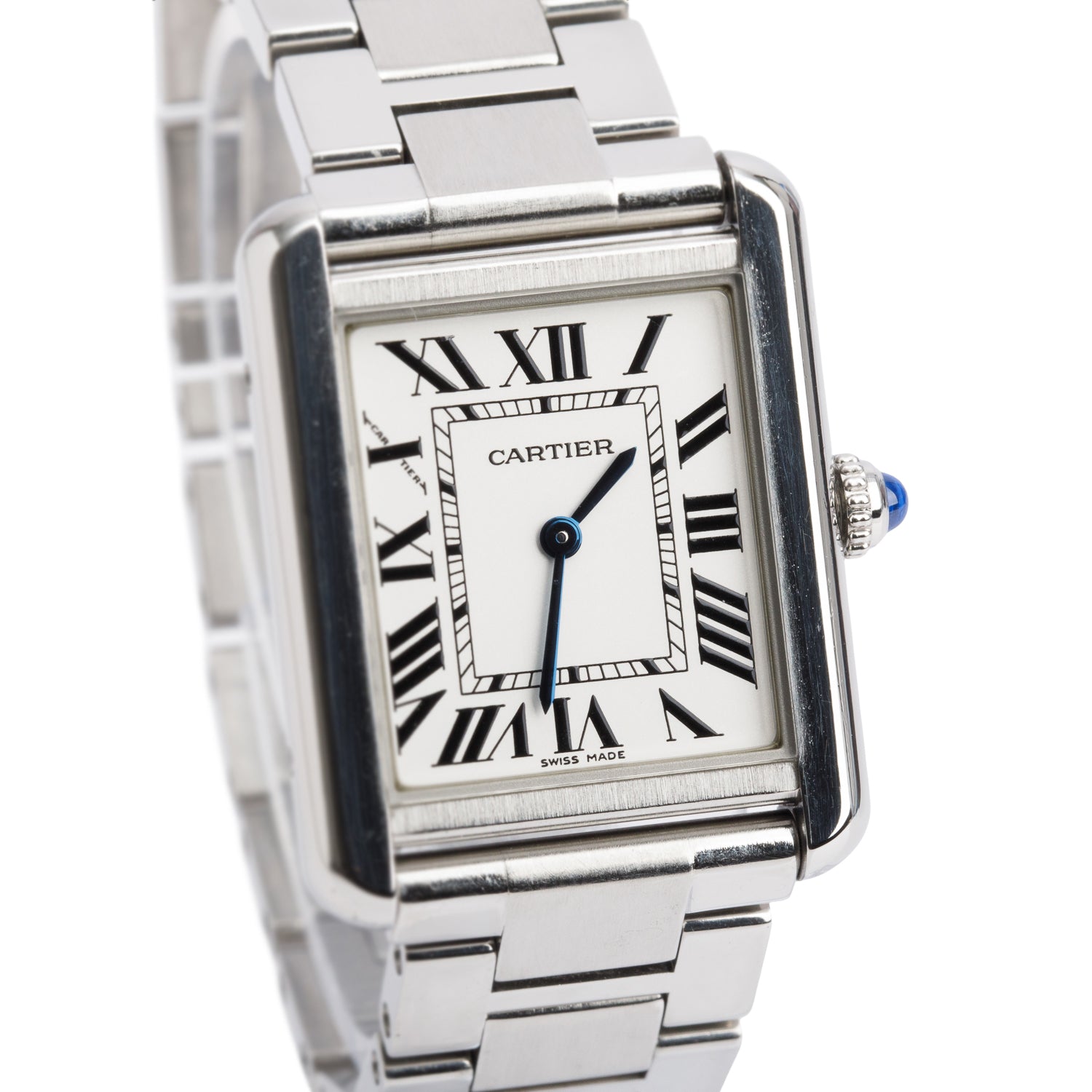 Cartier Stainless Steel Tank Solo Quartz Watch 3170 w/ Box & Papers