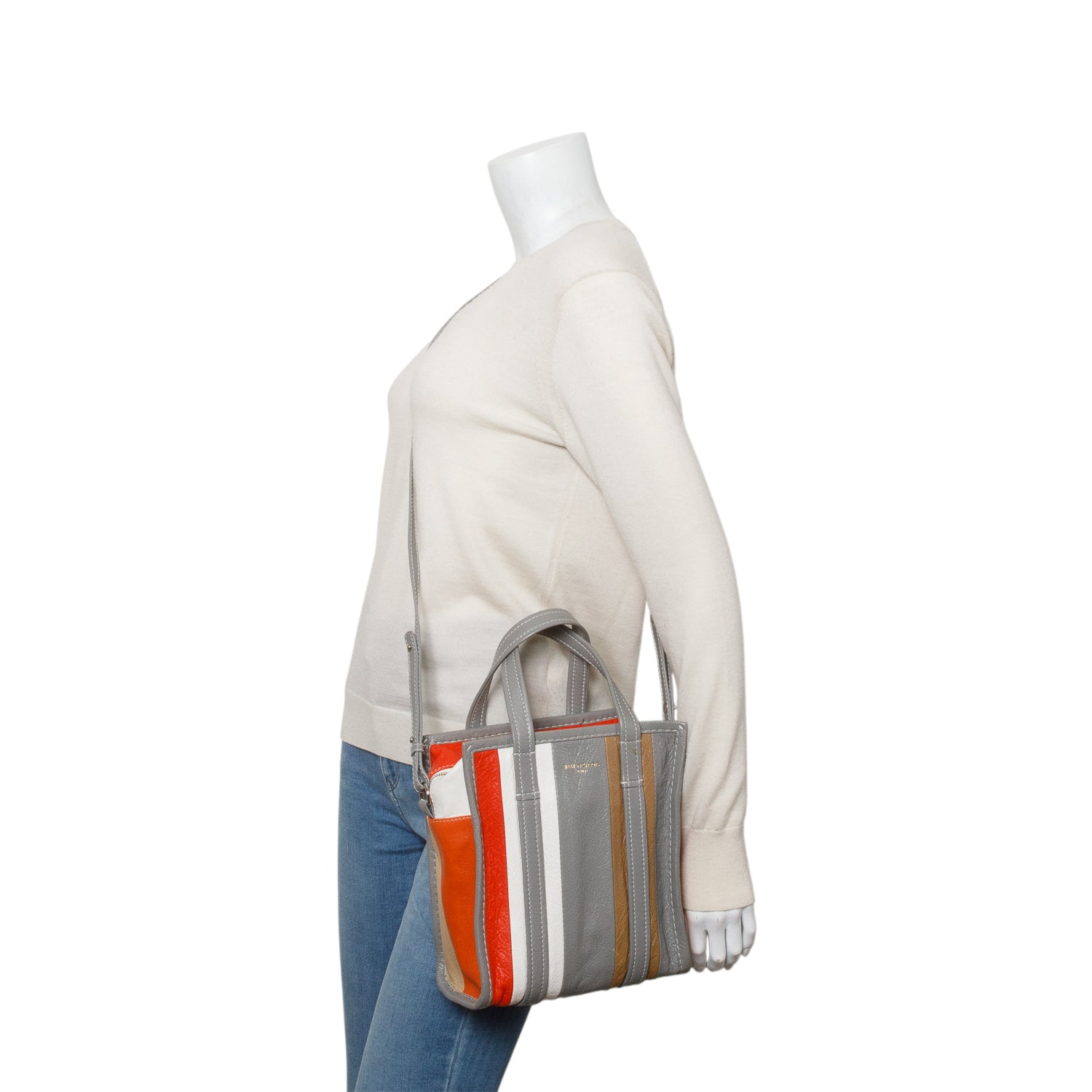 Balenciaga Multicolor Veau Arena XS Bazar Shopper Tote w/ Strap