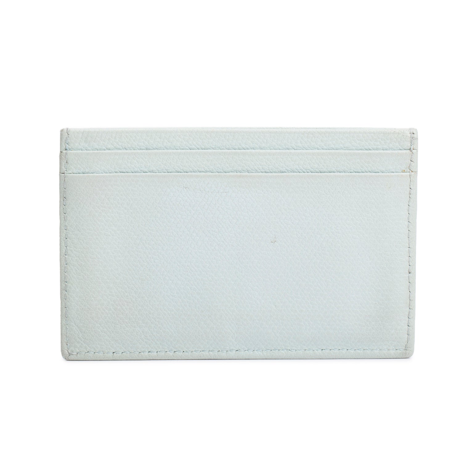 Chanel Vintage Light Blue Caviar Leather Interlocking CC Logo Card Holder