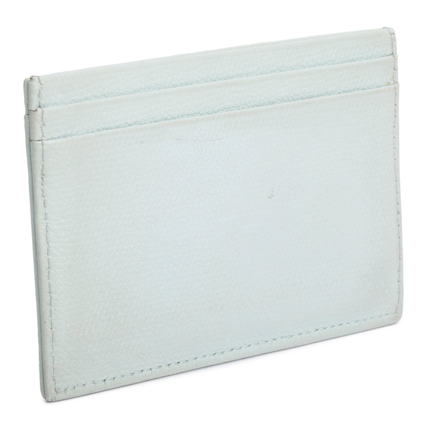 Chanel Vintage Light Blue Caviar Leather Interlocking CC Logo Card Holder