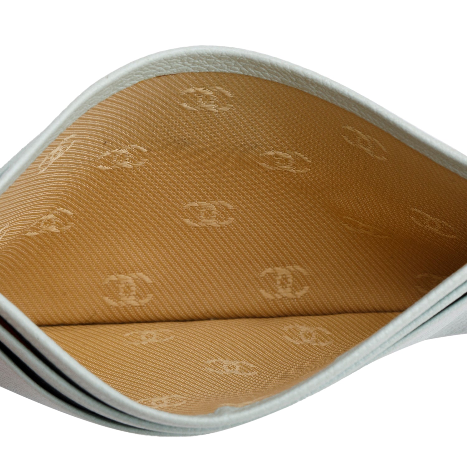 Chanel Vintage Light Blue Caviar Leather Interlocking CC Logo Card Holder