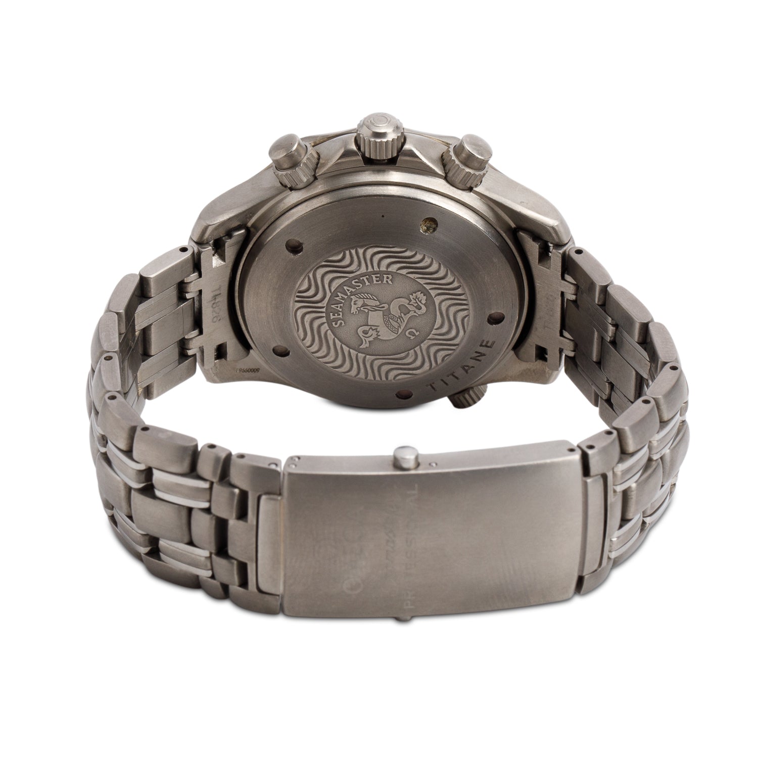 Omega Titanium Seamaster Diver 300M 41.5 MM Automatic Chronograph Watch Blue Dial w/ Box & Papers