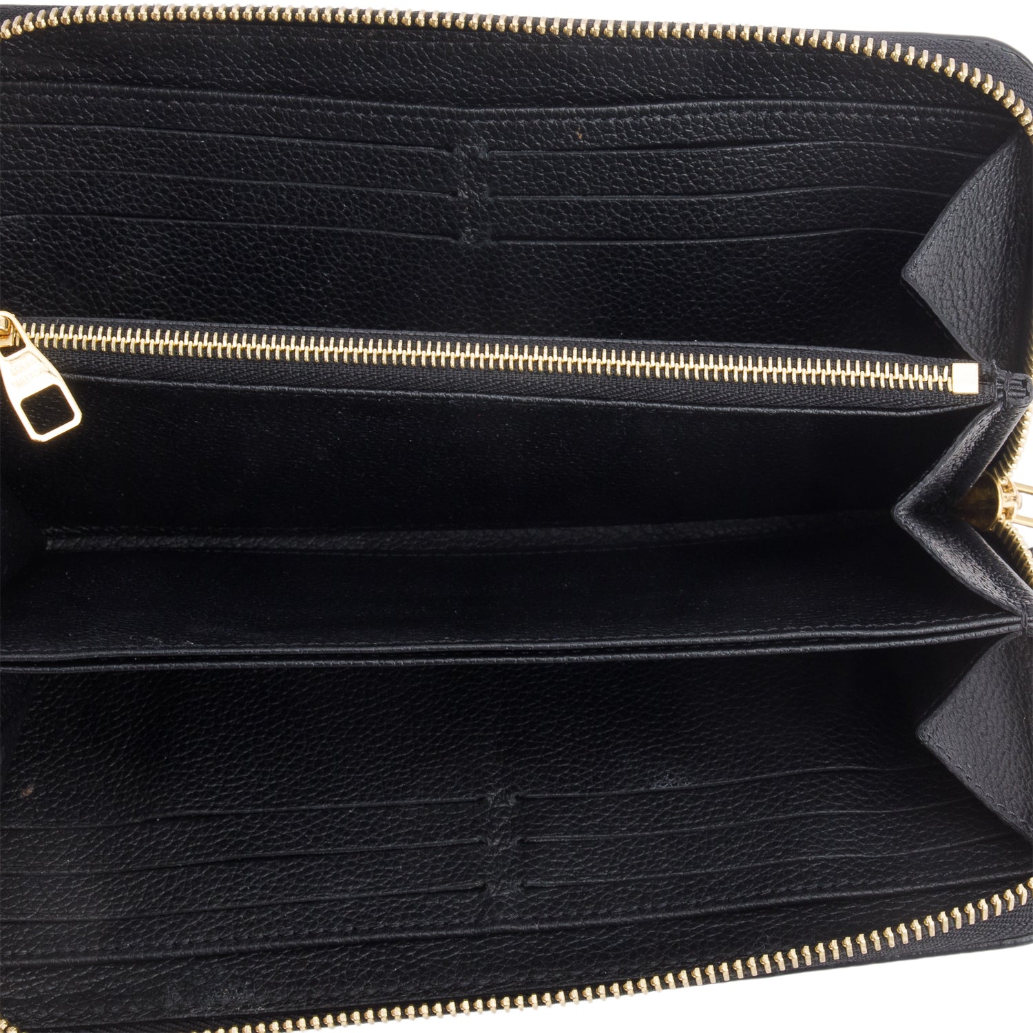 Louis Vuitton Black Beige Monogram Giant Bicolor Empreinte Leather Zippy Wallet w/ Box