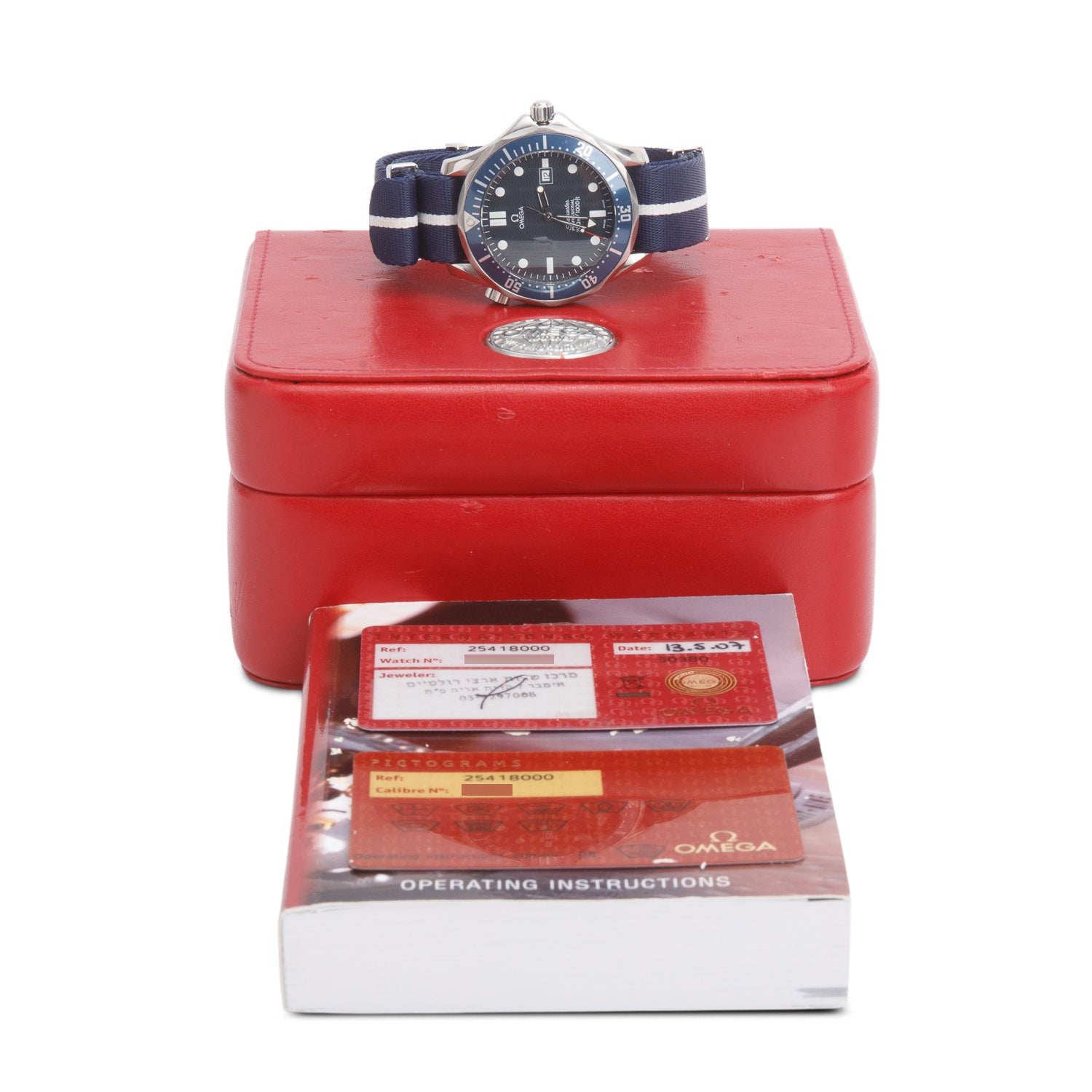 Omega Titanium Seamaster 'Golden Eye' 41 MM Quartz Watch Blue Dial w/ Box & Papers