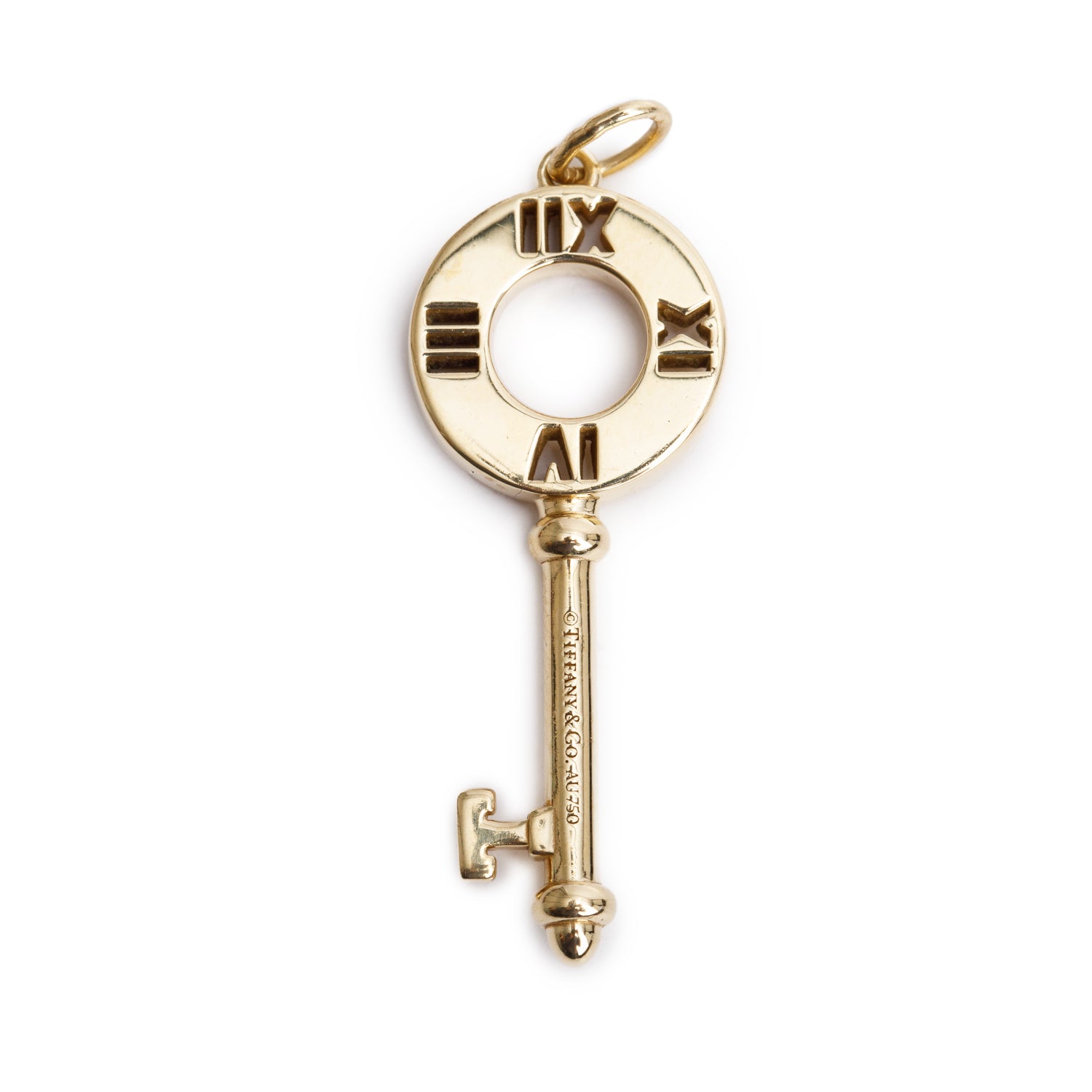 Tiffany & Co. 18k Yellow Gold Diamond Atlas Pierced Key Pendant