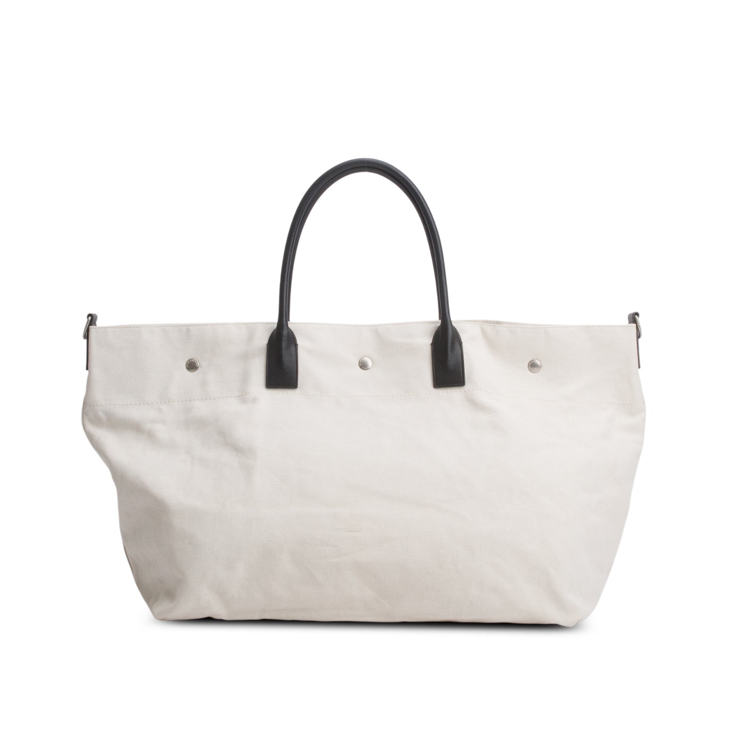 Saint Laurent 2021 Beige Linen Calfskin Rive Gauche Maxi Tote