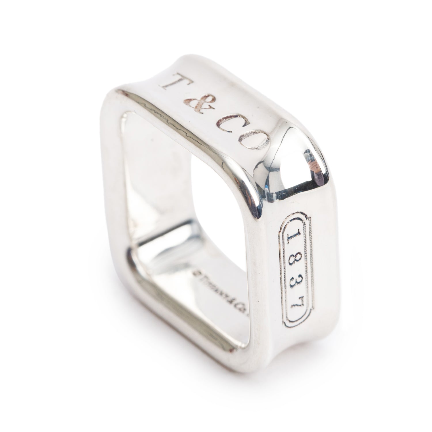 Tiffany & Co. Sterling Silver 1837 Square Ring, Size 5
