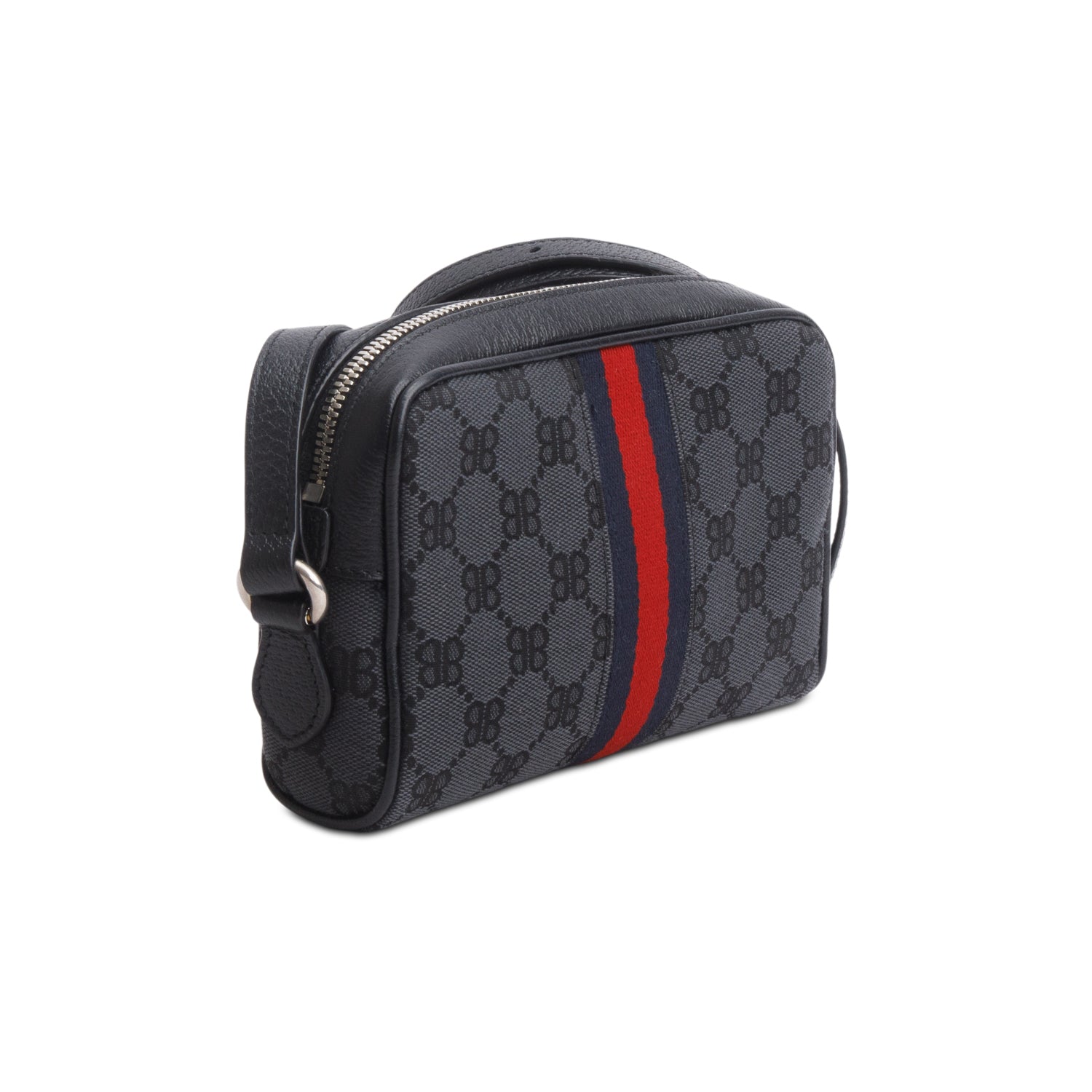 Gucci X Balenciaga The Hacker Project Black BB Canvas Web Mini Camera Bag