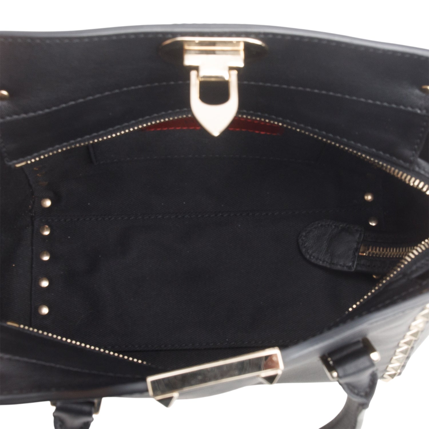 Valentino Black Vitello Mini Rockstud Tote w/ Strap