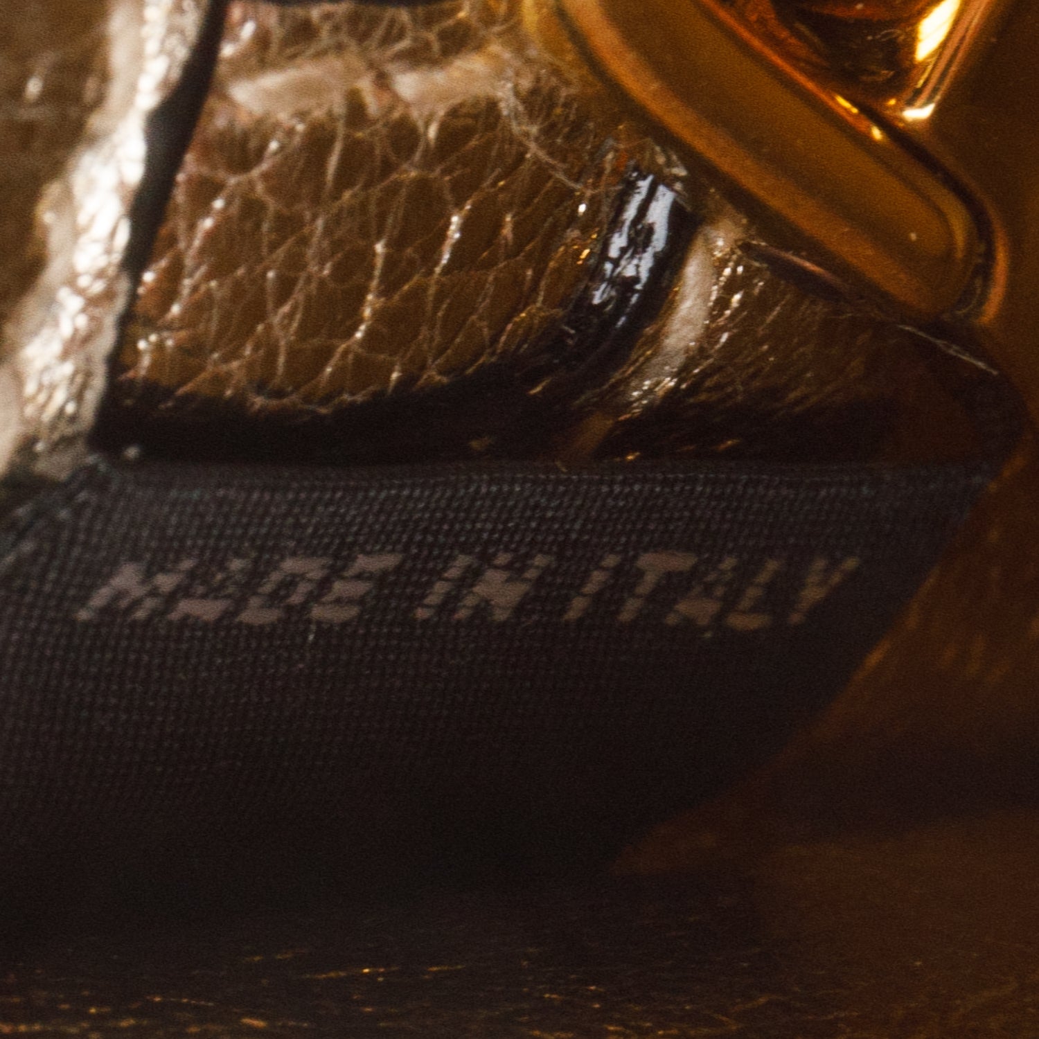 Miu Miu Metallic Gold Leather Madras Convertible Top Handle Bag w/ Strap