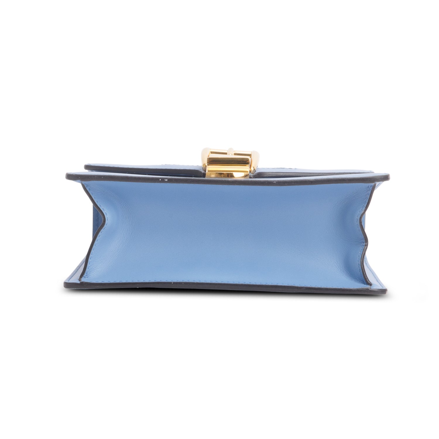Gucci Blue Calfskin Leather Web Mini Sylvie Chain Shoulder Bag