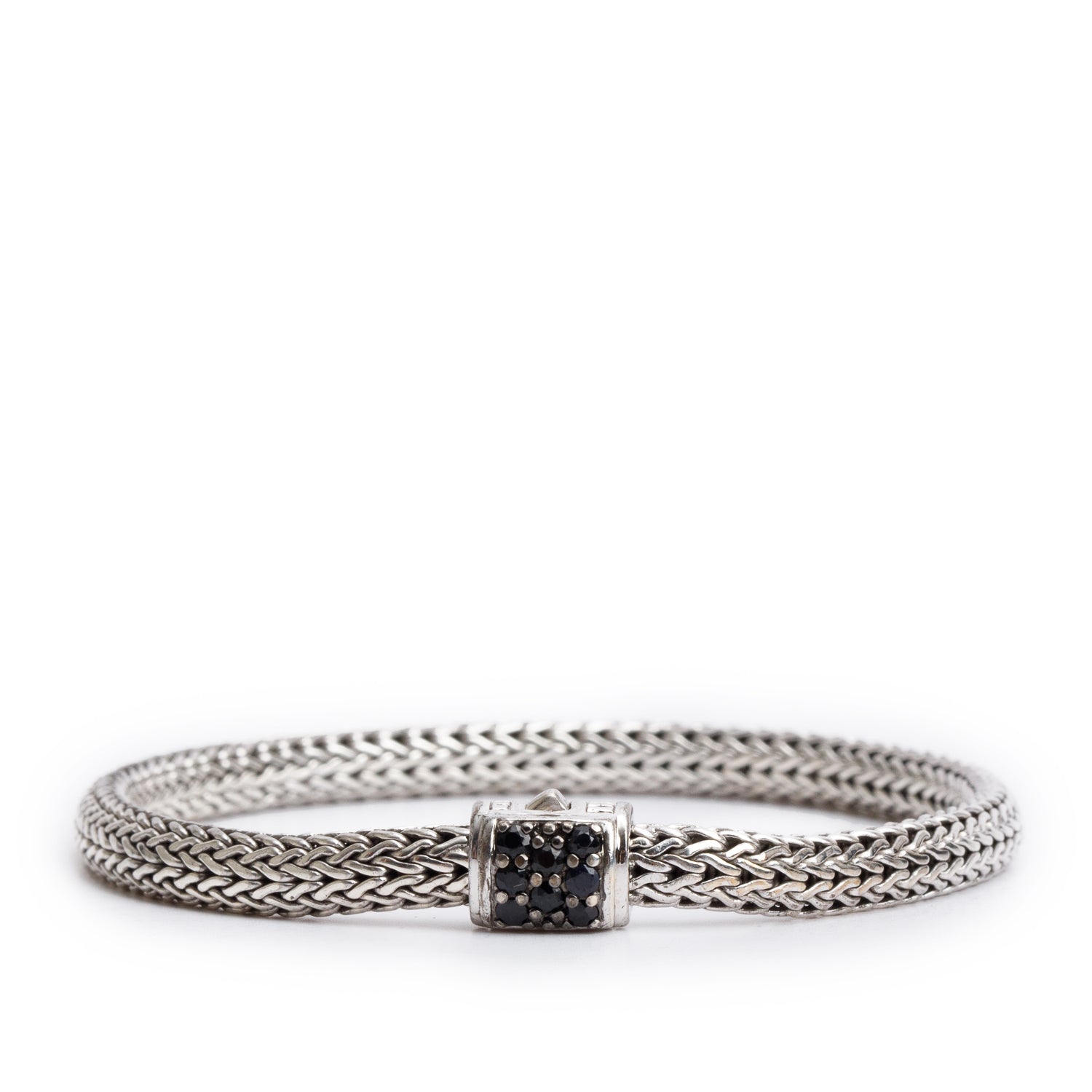 John Hardy Sterling Silver 5 MM Classic Chain Bracelet with Black Sapphire