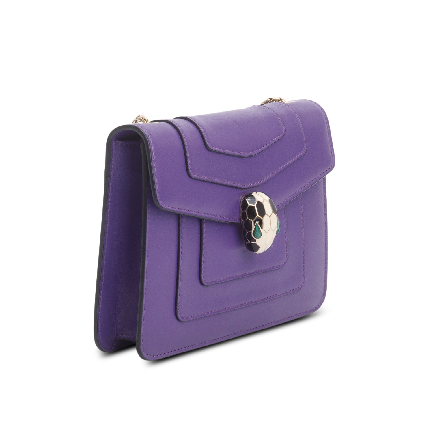 Bulgari Purple Calfskin Serpenti Forever Crossbody Bag