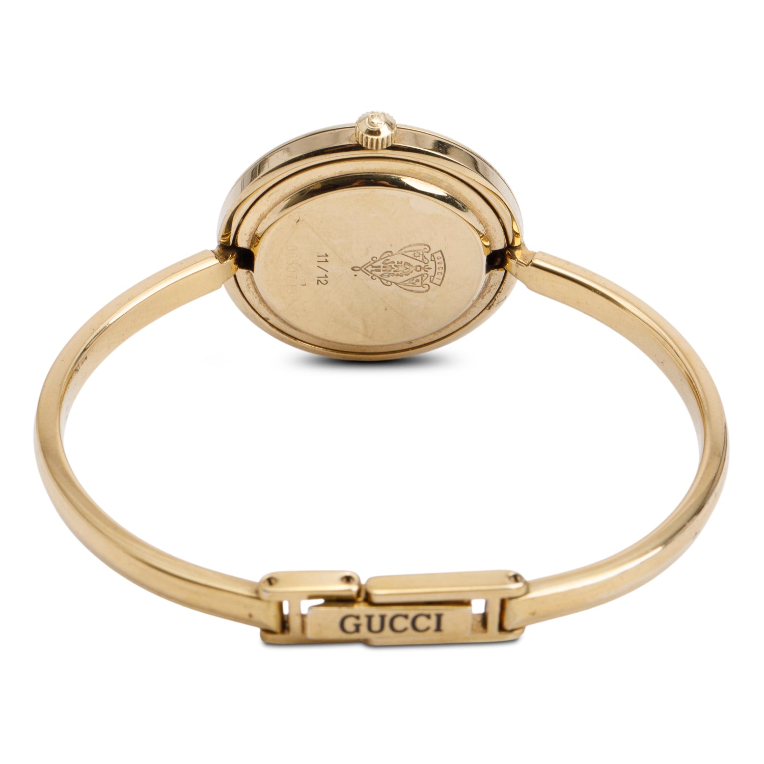 Gucci Gold Plated Stainless Steel 1100 Series 26 MM Watch w/ Box & 16 Multicolour Interchangeable Bezels