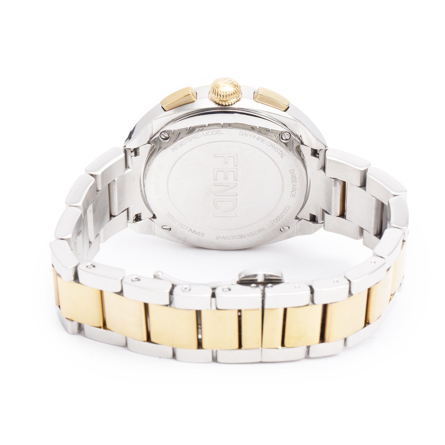 Fendi Stainless Steel & Gold-Plated Momento 40 MM Chronograph Quartz Watch w/ Box