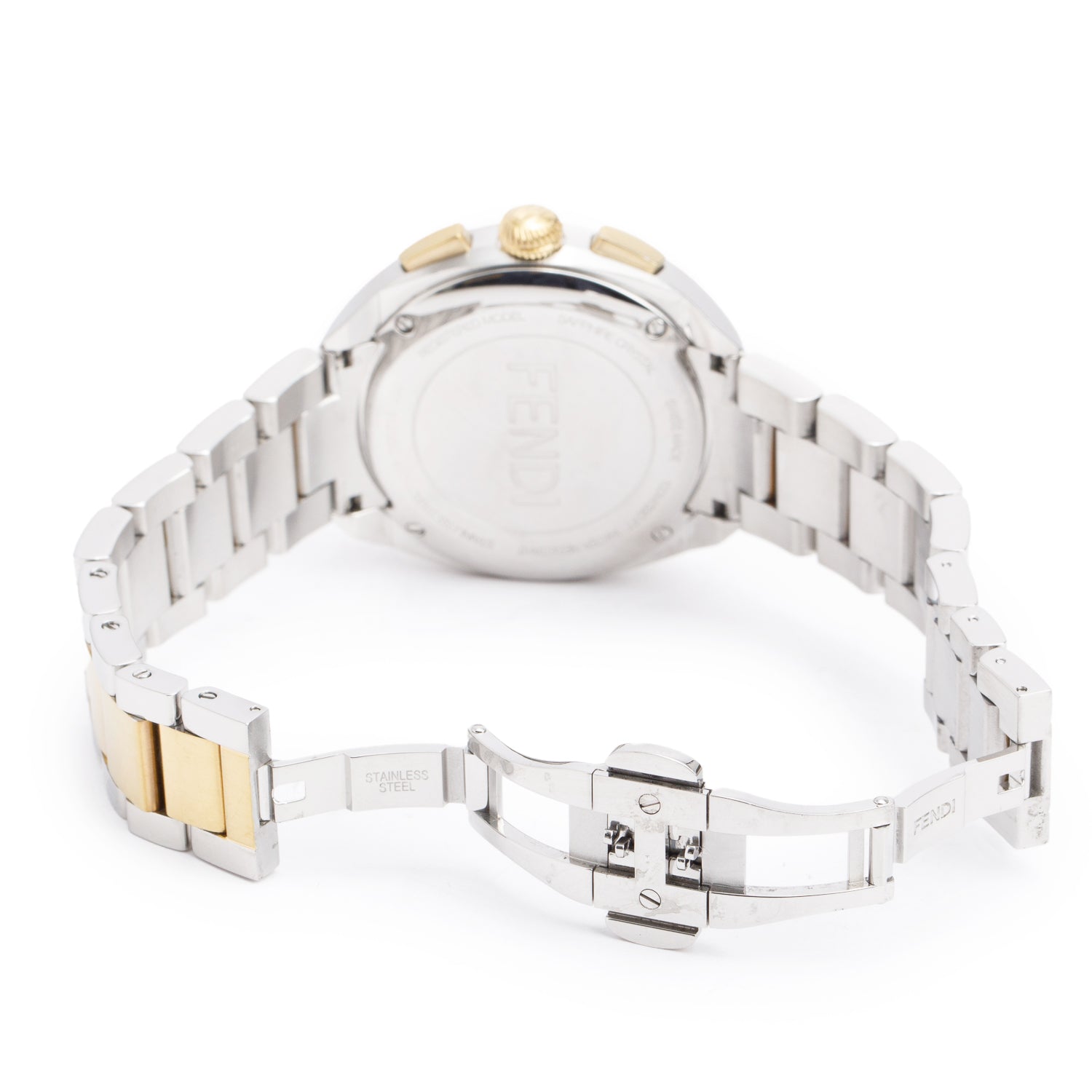 Fendi Stainless Steel & Gold-Plated Momento 40 MM Chronograph Quartz Watch w/ Box