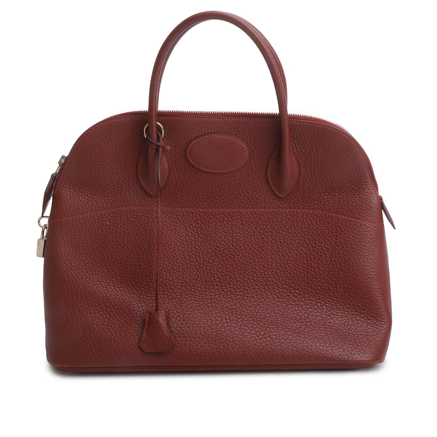 Hermes Rouge H Taurillon Clemence Bolide 35 w/ Box & Strap