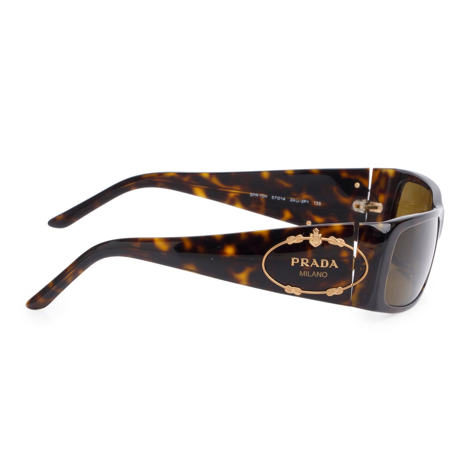 Prada SPR10H Tortoise Acetate Rectangle Sunglasses w/ Case & Box