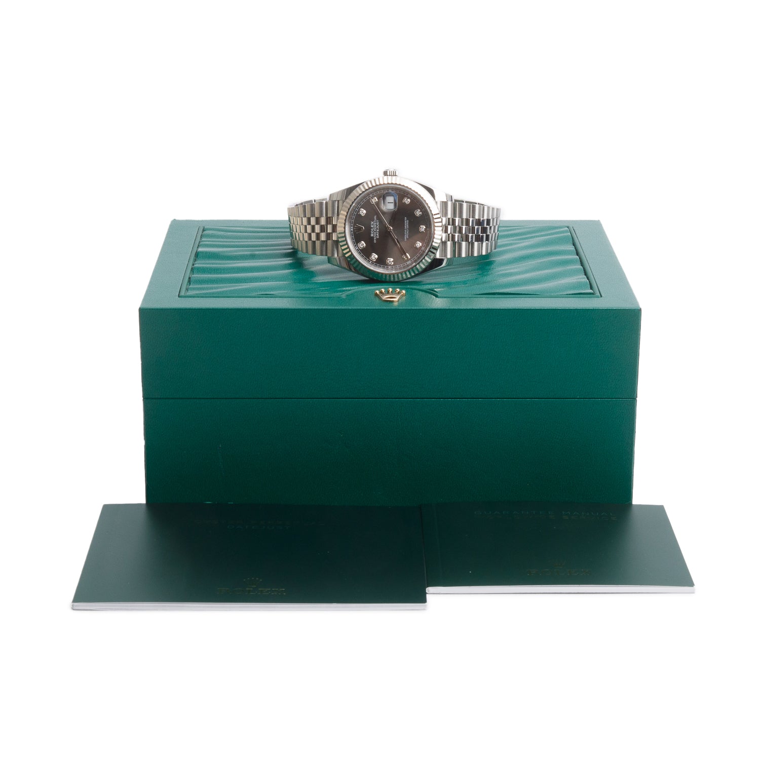 Rolex Stainless Steel Oyster Perpetual Datejust 41 MM Watch Grey Diamond Dial 126334 w/ Box