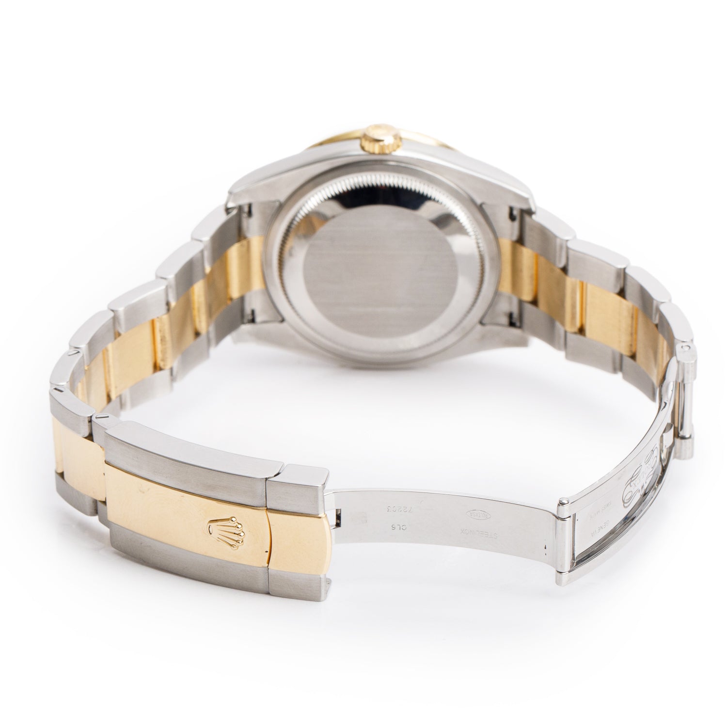 Rolex Stainless Steel & 18k Yellow Gold Diamond Bezel Datejust 36 MM Watch White Diamond Dial 116203 w/ Box