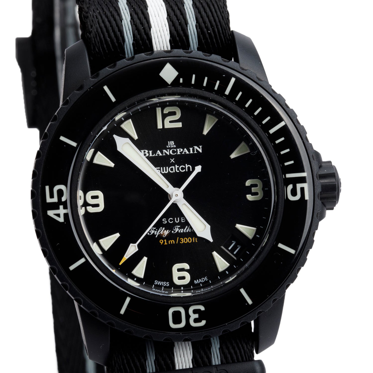 Blancpain X Swatch Bioceramic Ocean of Storms 42 MM Automatic Watch Black Dial