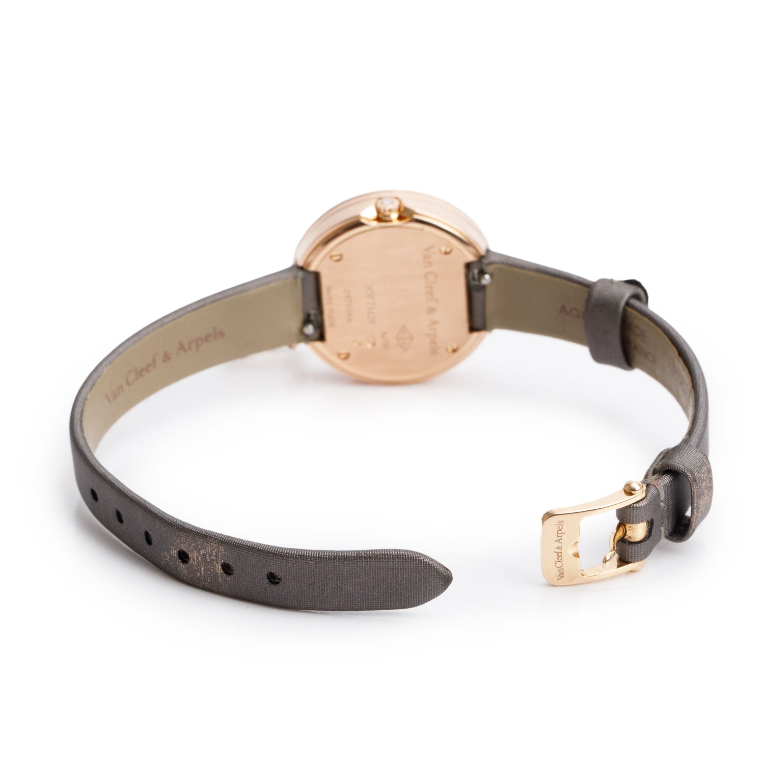 Van Cleef & Arpels 18k Rose Gold Diamond Charms 26 MM Quartz Watch w/ Box