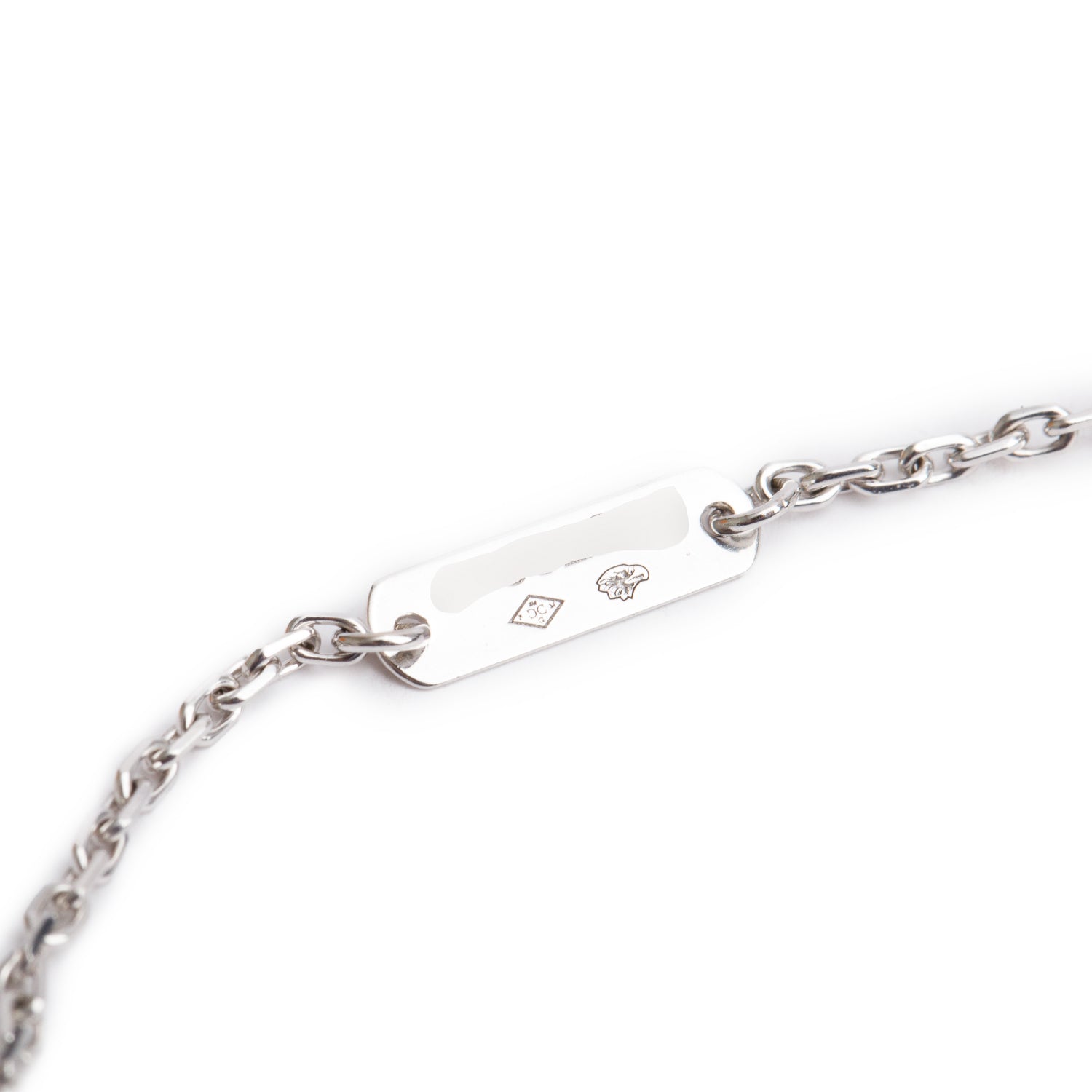 Van Cleef & Arpels 18k White Gold Diamond Vintage Alhambra Pendant Necklace w/ Papers