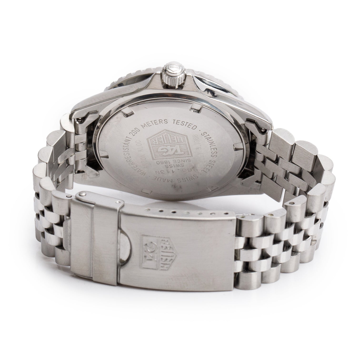 Tag Heuer Stainless Steel Professional 1000 Night Diver 37 MM Quartz Watch Green Luminous Dial 980.113N