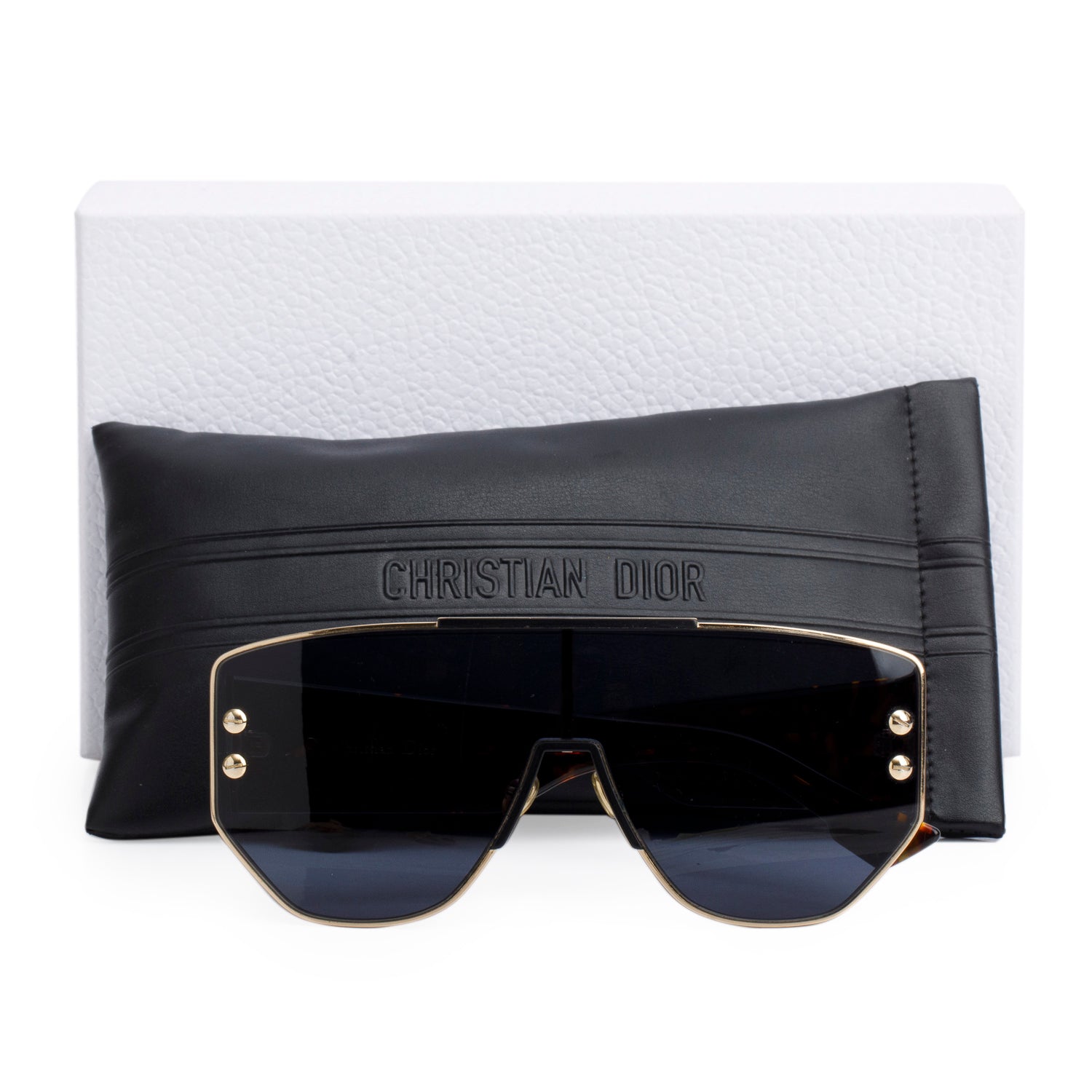 Christian Dior 000A9 Dior Addict 1 Havana Shield Sunglasses w/ Box