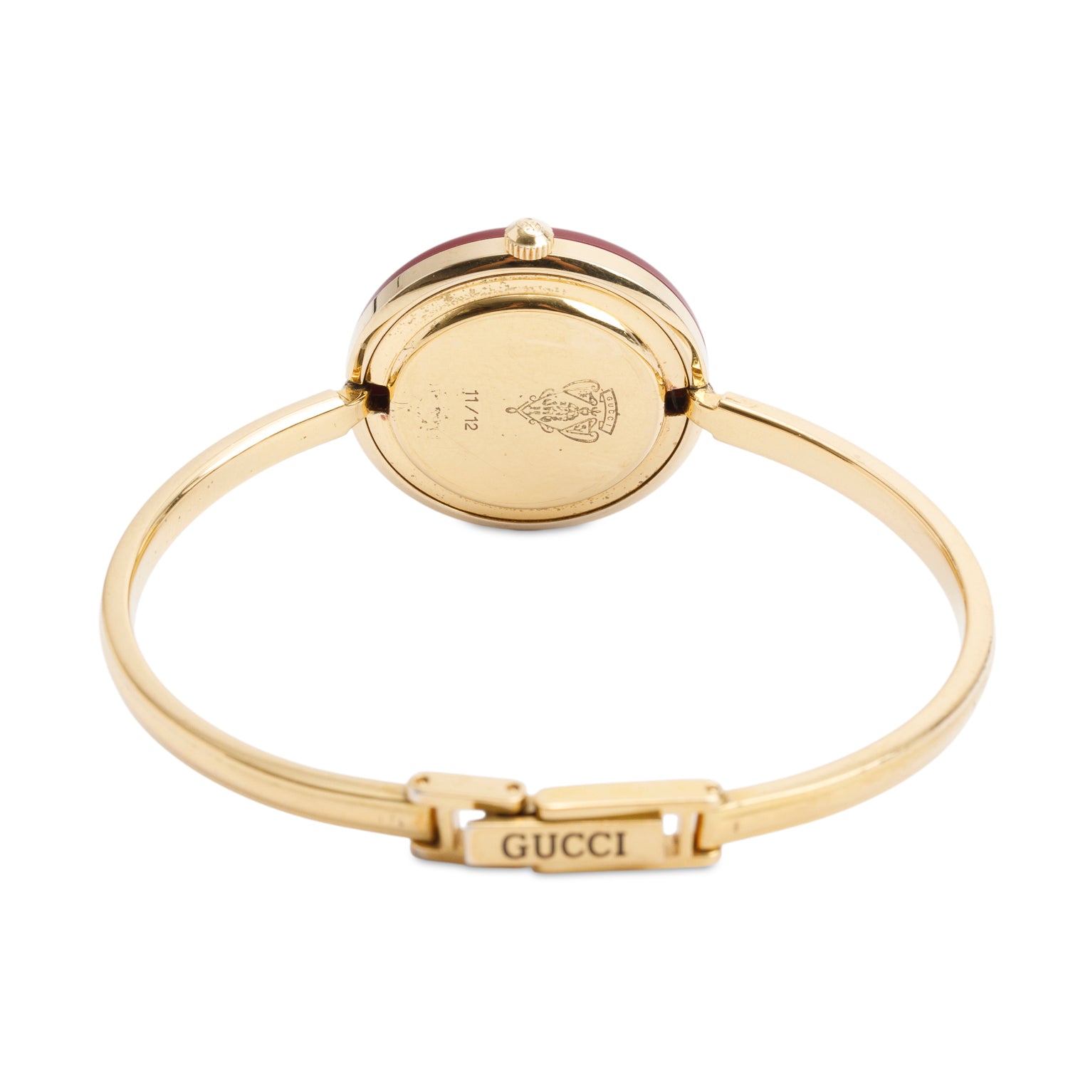 Gucci Gold Plated Stainless Steel 1100 Series 26MM Watch w/ Box & 12 Multicolour Interchangeable Bezels w/ Box & Papers