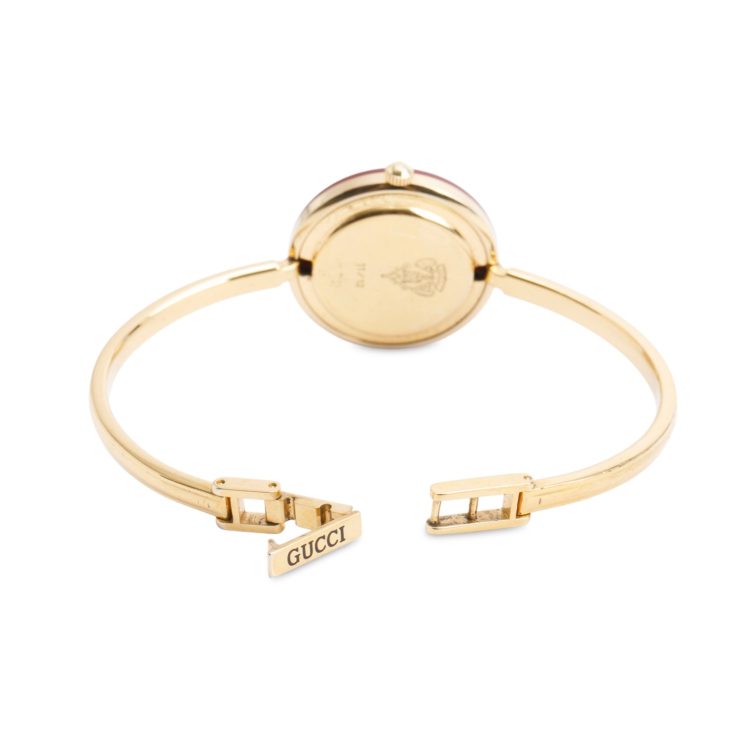 Gucci Gold Plated Stainless Steel 1100 Series 26MM Watch w/ Box & 12 Multicolour Interchangeable Bezels w/ Box & Papers