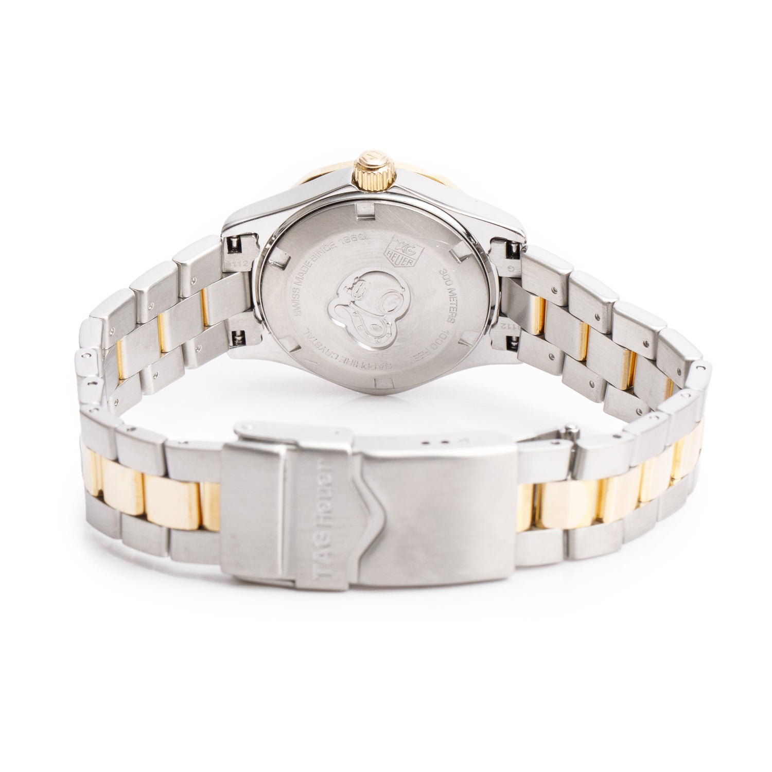 Tag Heuer Stainless Steel & Yellow Gold Plated Diamond Bezel Aquaracer 27 MM Quartz Watch Diamond Mother of Pearl Dial WAF1450