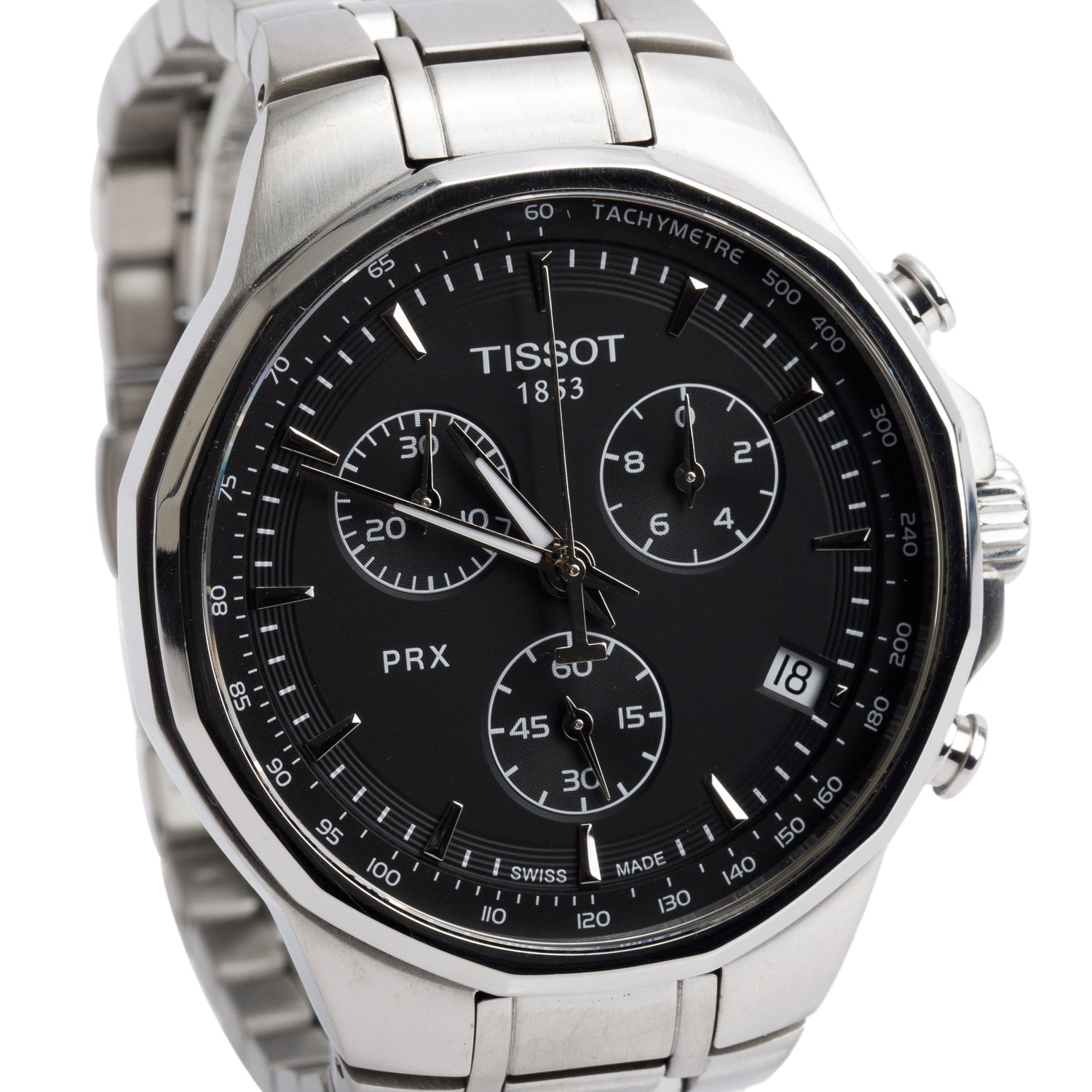Tissot Stainless Steel PRX Classic 40 MM Chronograph Quartz Watch Black Dial