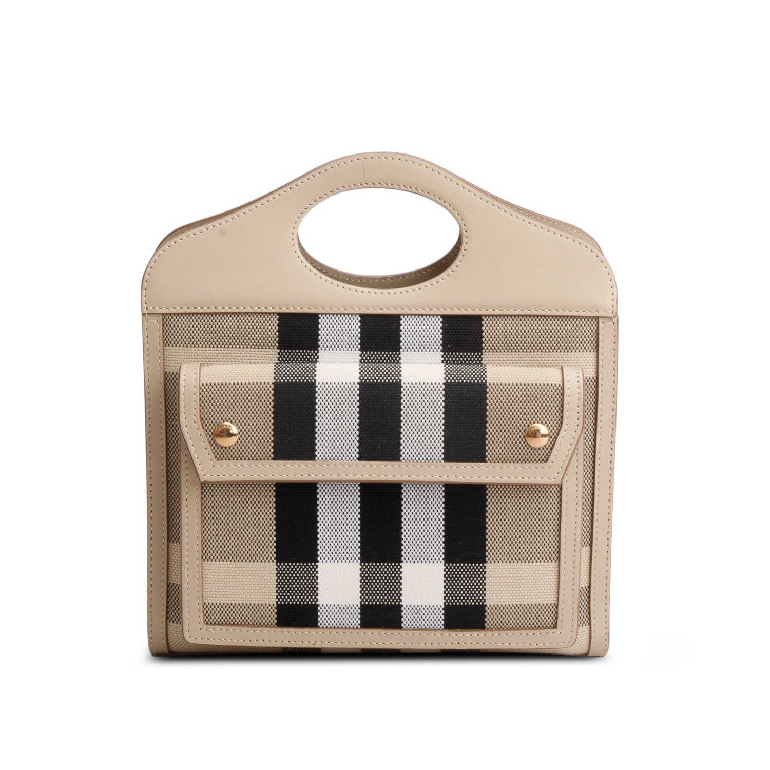 Burberry Beige Check Mini Pocket Bag w/ Box & Strap