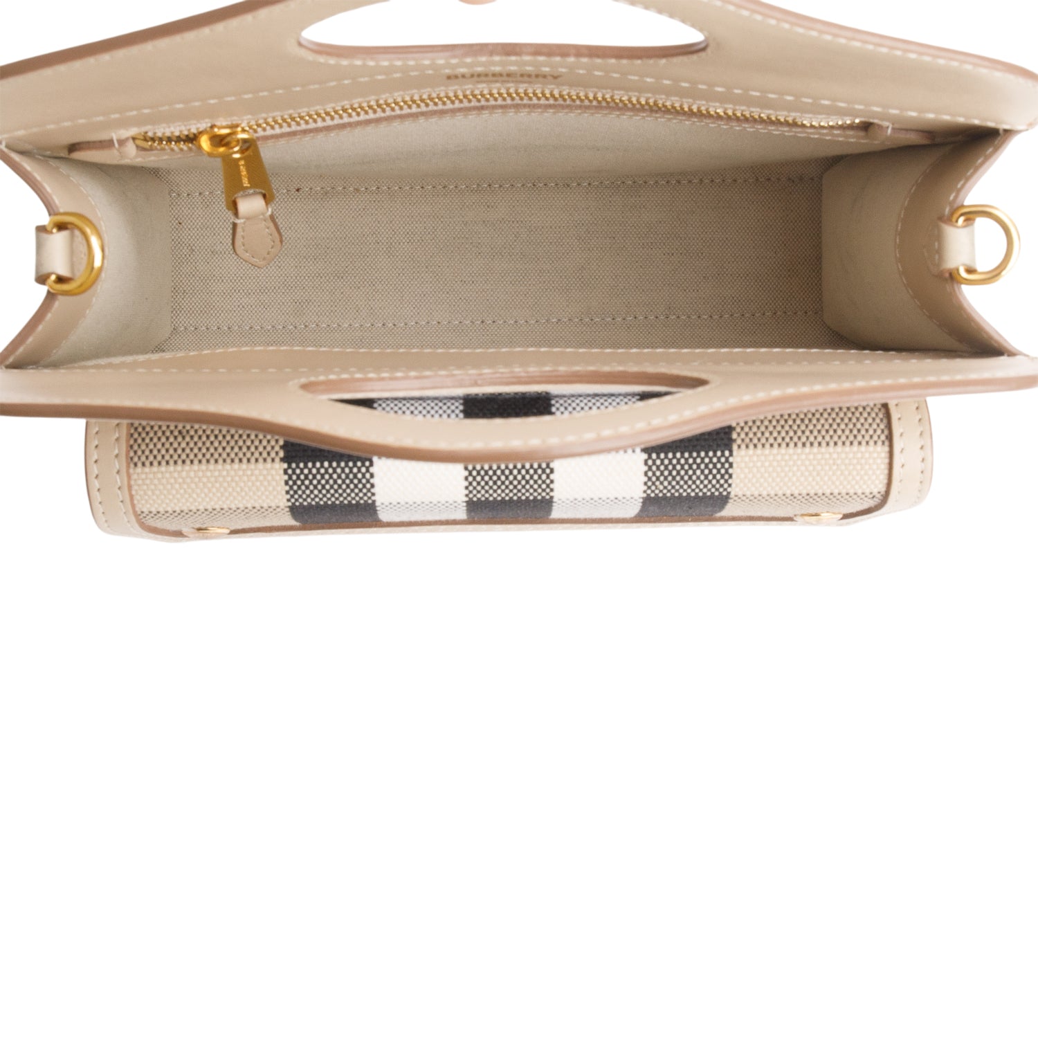 Burberry Beige Check Mini Pocket Bag w/ Box & Strap