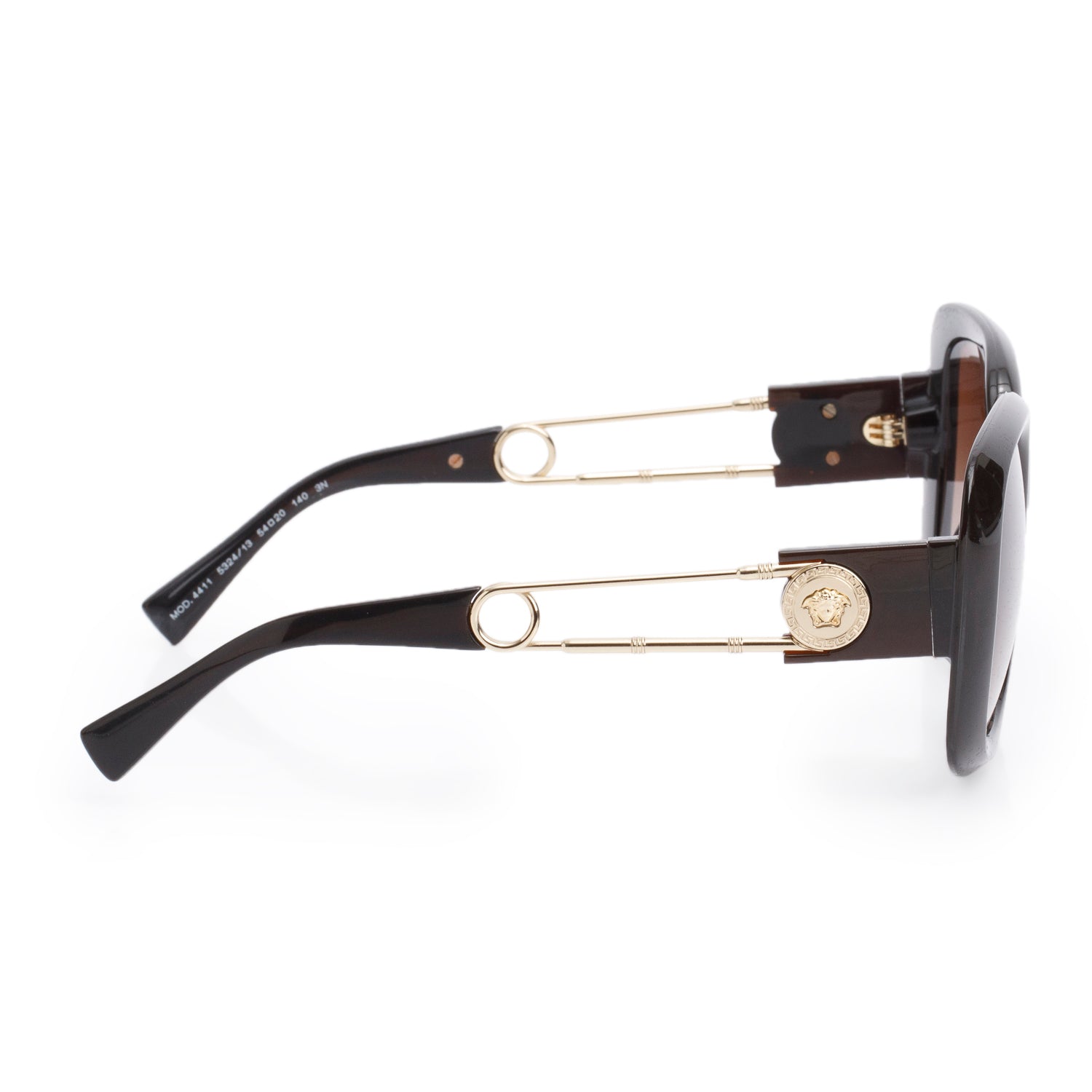 Versace 4411 Brown Havana Acetate Medusa Square Sunglasses w/ Box & Case
