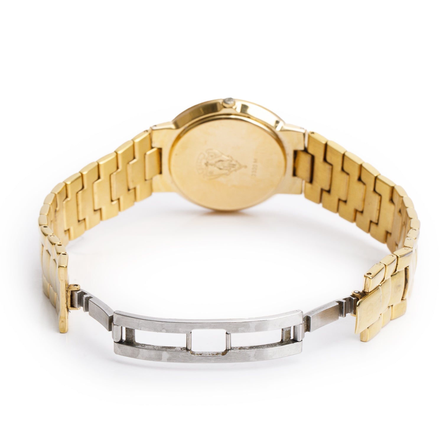Gucci Gold Plated Stainless Steel 3300 Series 33 MM Watch Black Dial